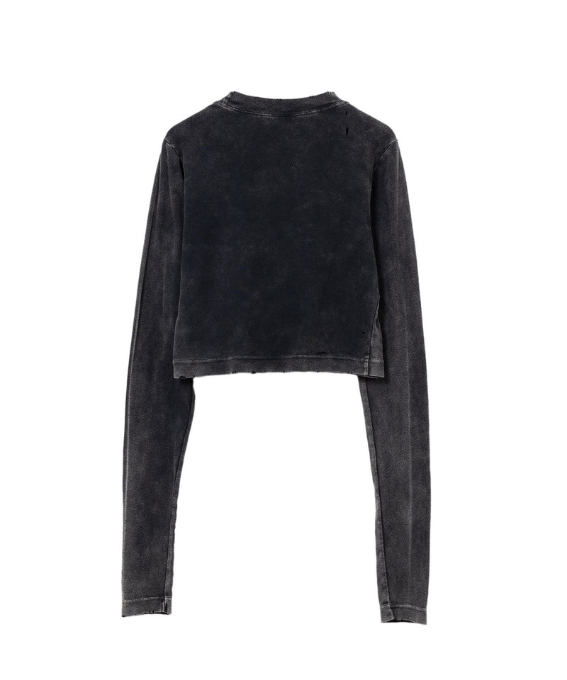 Bleached Cropped Long Sleeve T-shirt 23