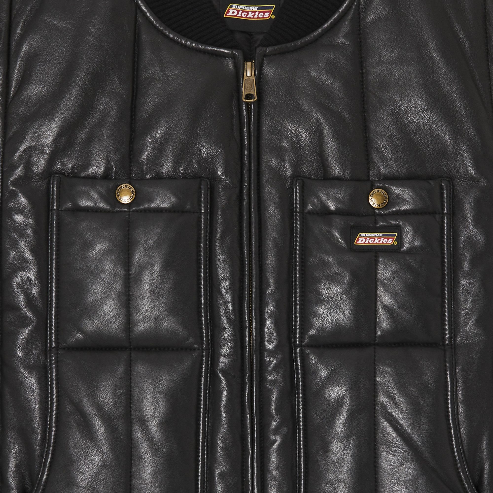 Supreme x Dickies Leather Work Vest 'Black' - 3