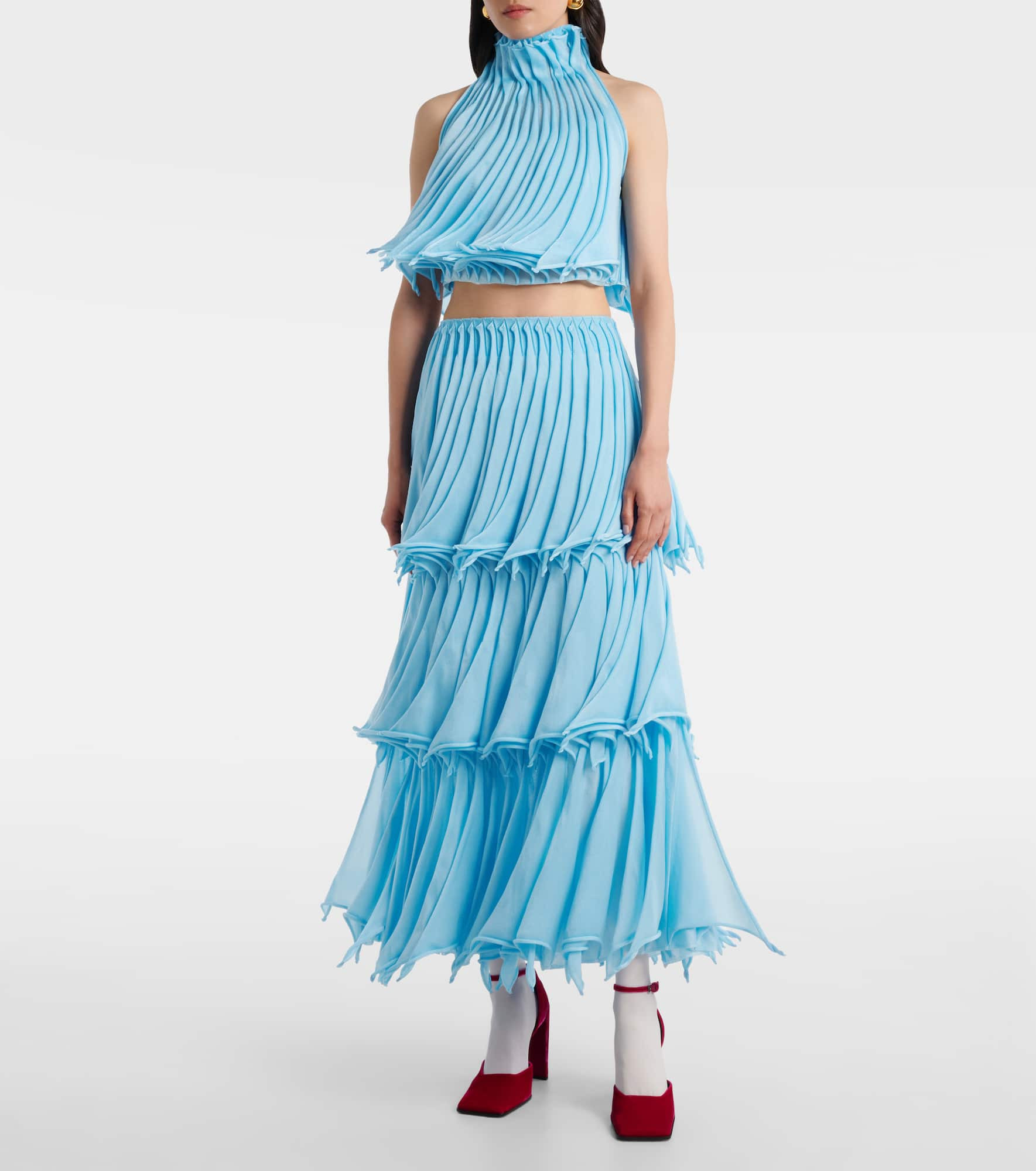 Pleated tiered maxi skirt - 2