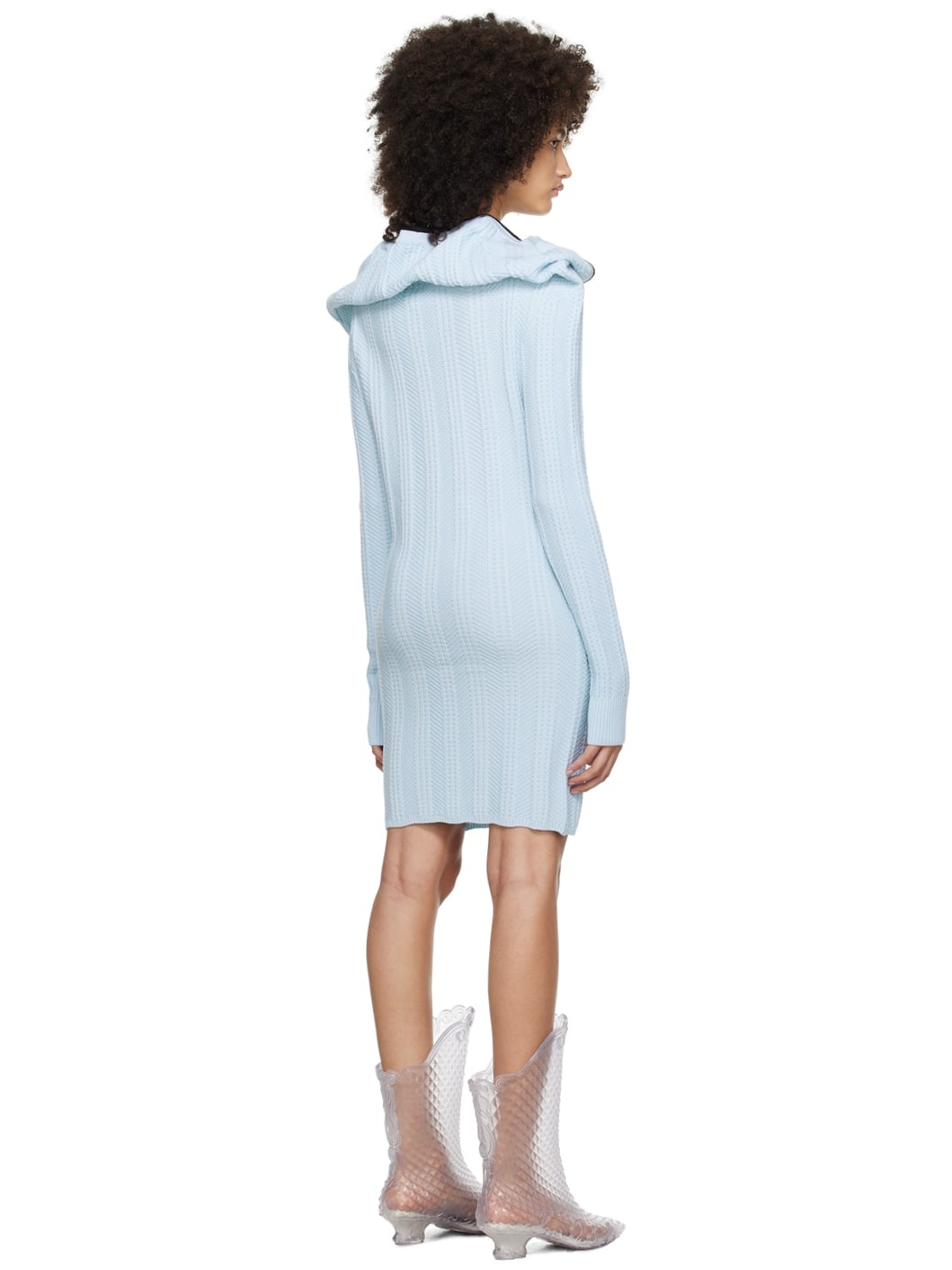 Blue Ruffle Necklace Minidress - 3