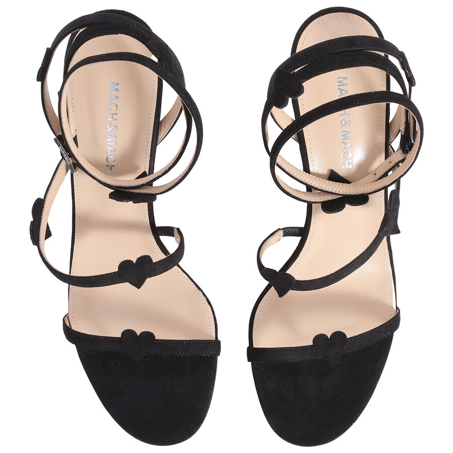 Mach & Mach Petit Coeur Suede Sandals - 3