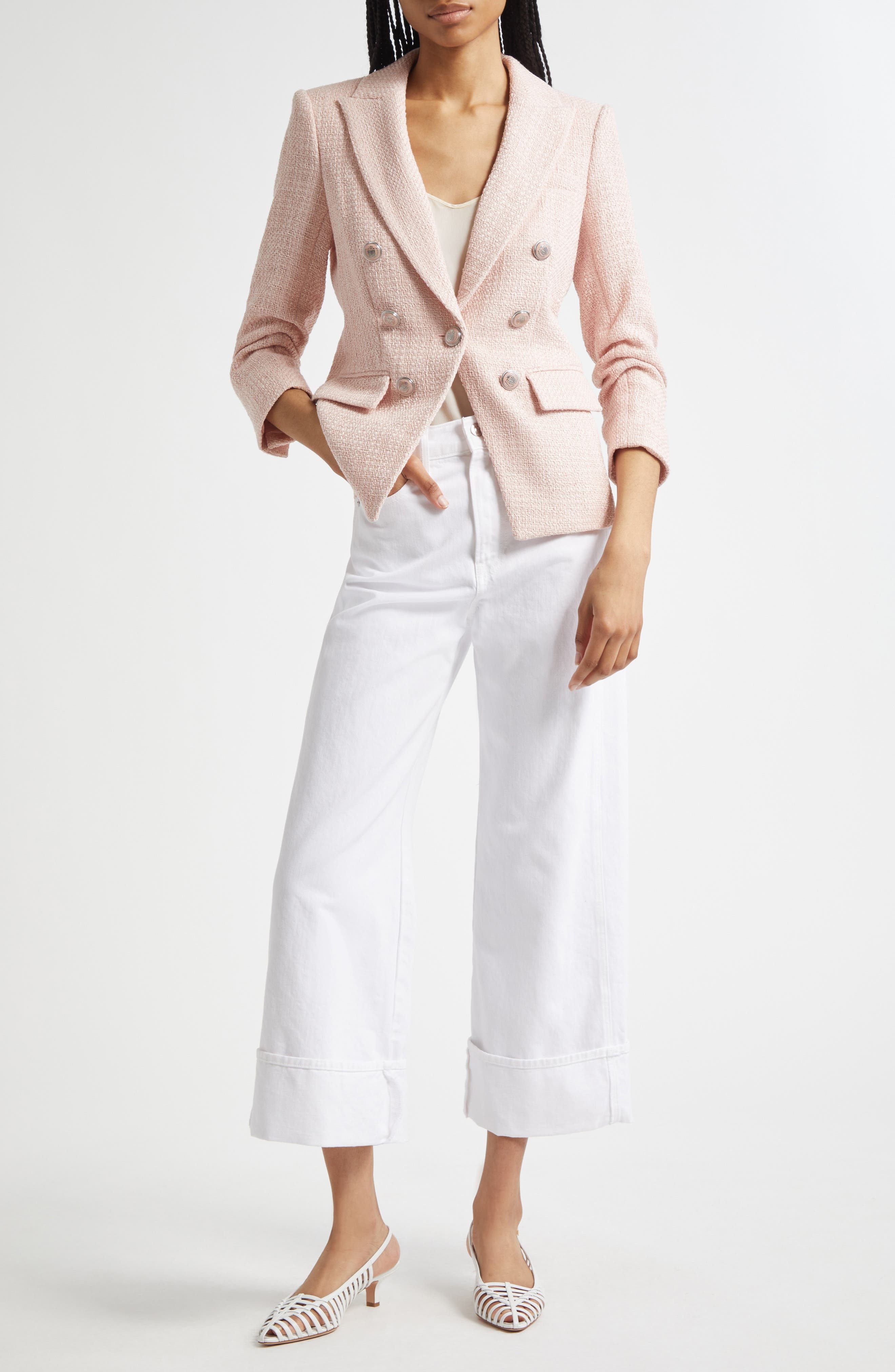 Veronica Beard Taylor Crop Jeans in White at Nordstrom - 2