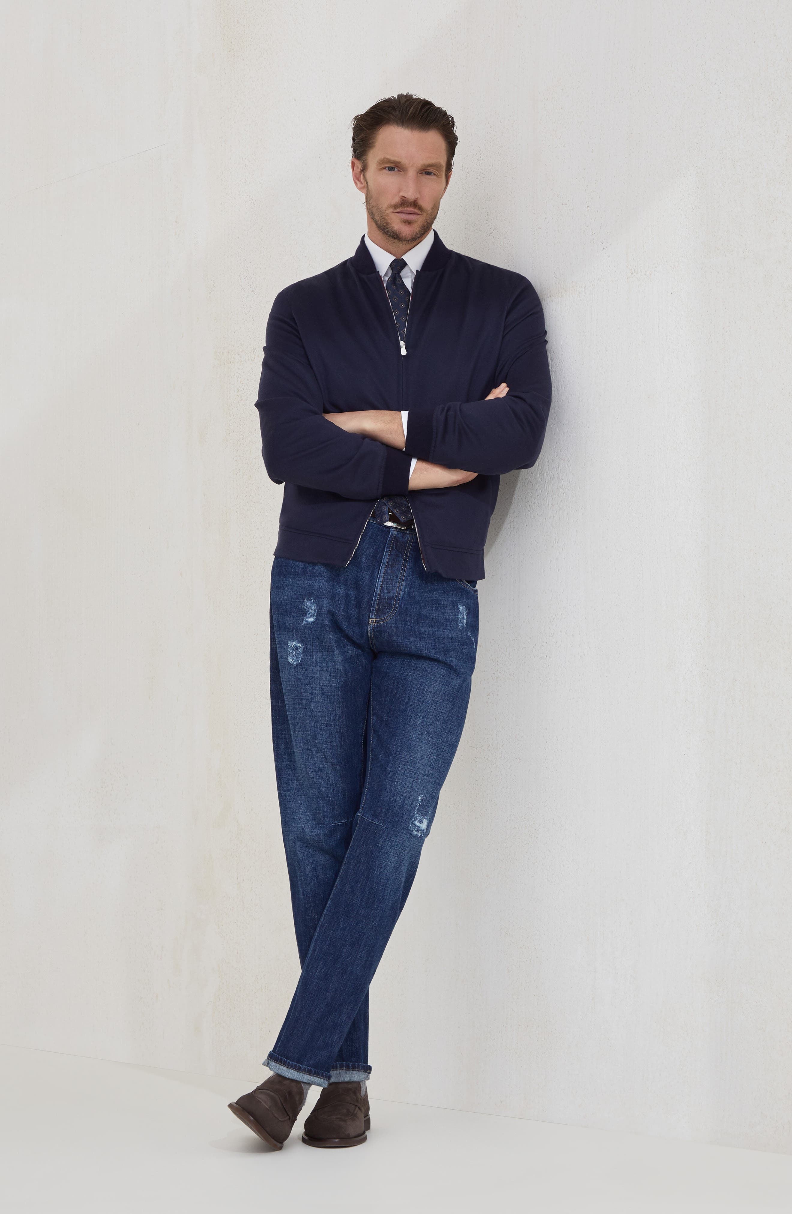 Brunello Cucinelli Leisure fit five-pocket trousers in Dark Denim at Nordstrom - 5