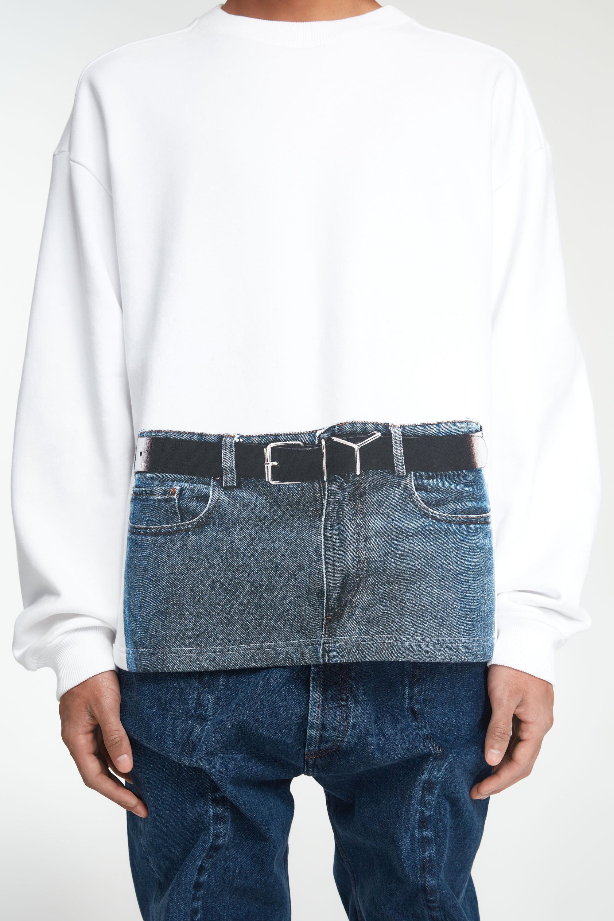 Trompe L'oeil Y Belt Sweatshirt - 4