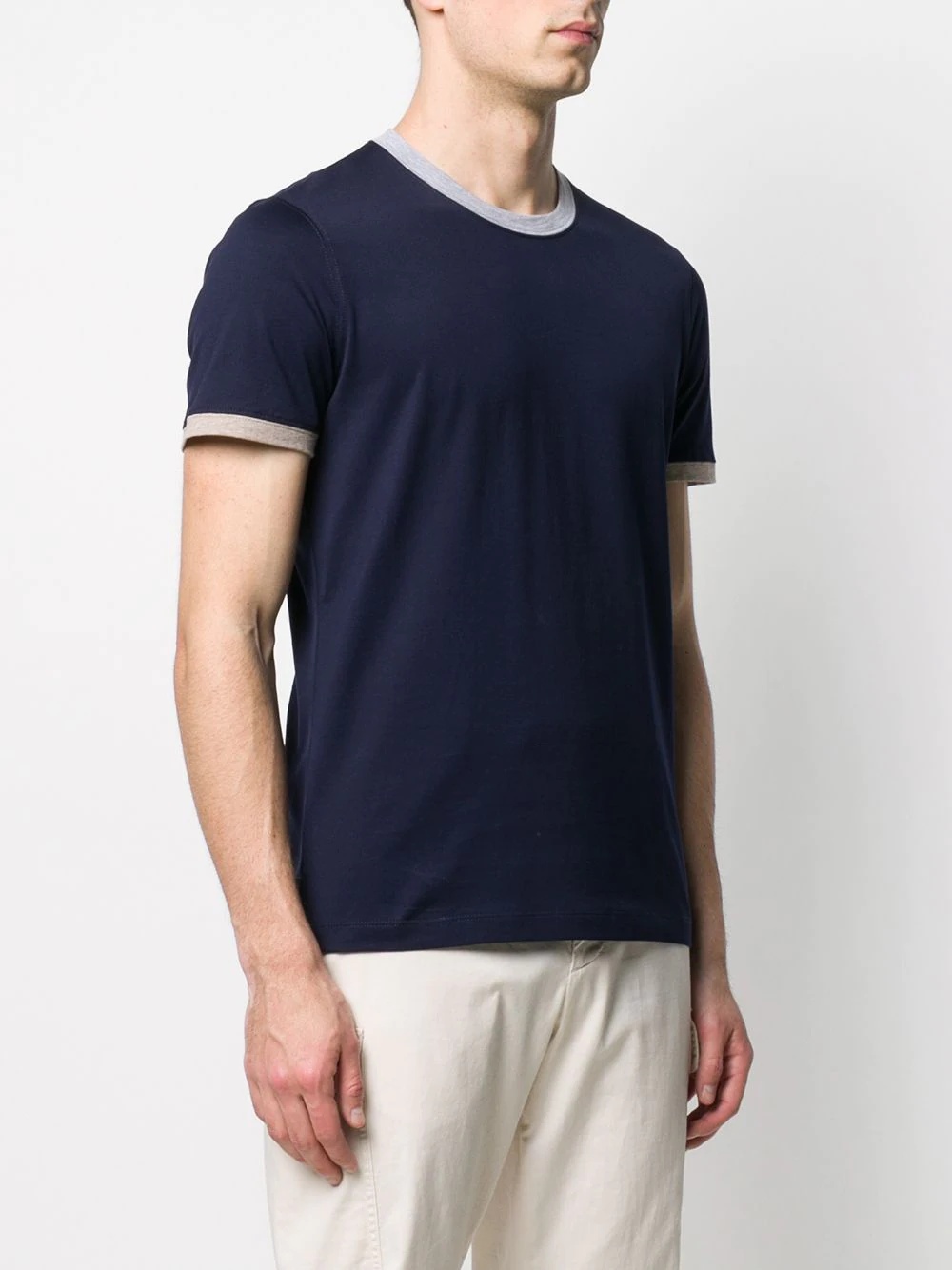 contrast trim T-shirt - 3