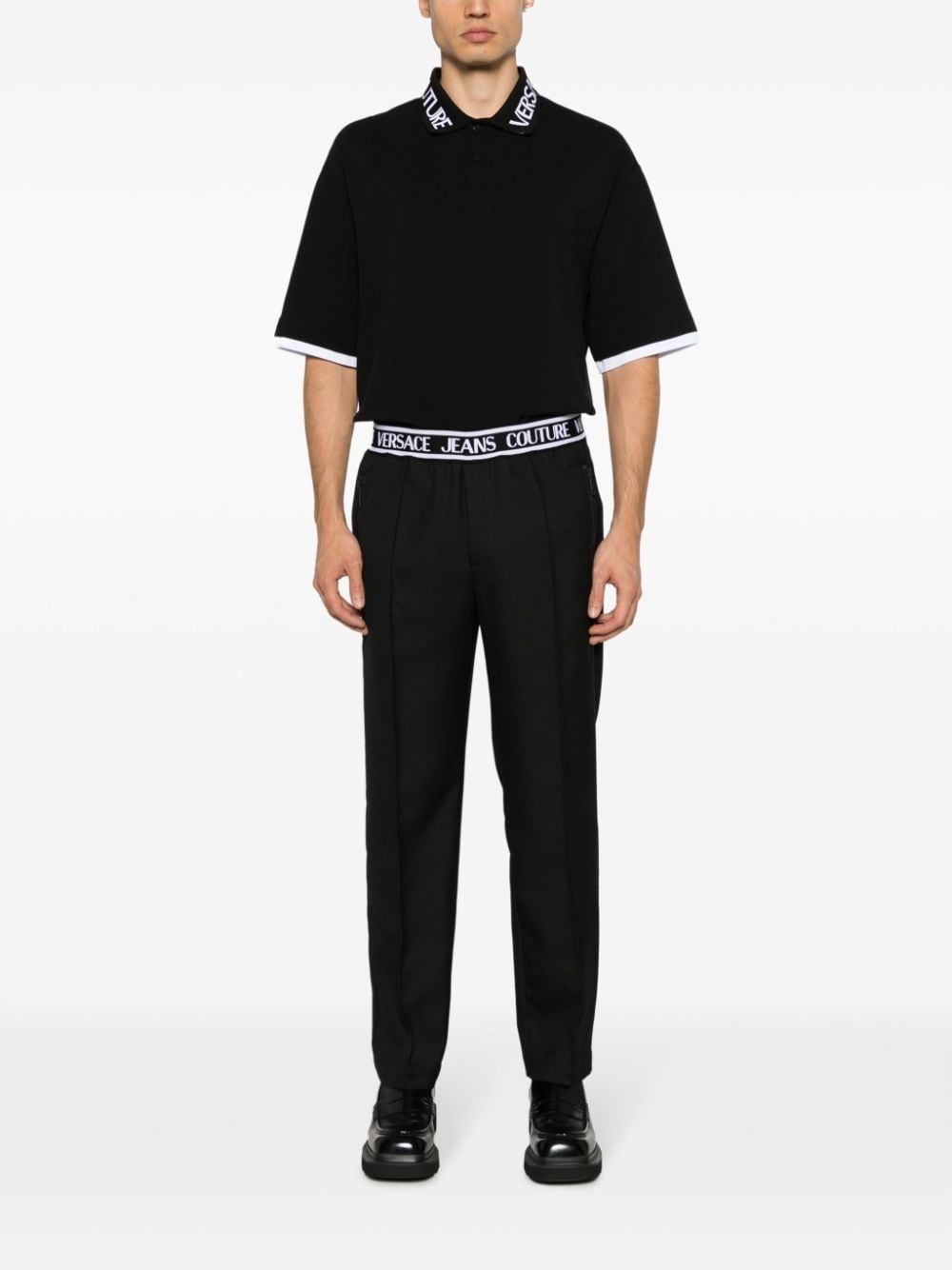 logo-waistband slim-cut trousers - 2