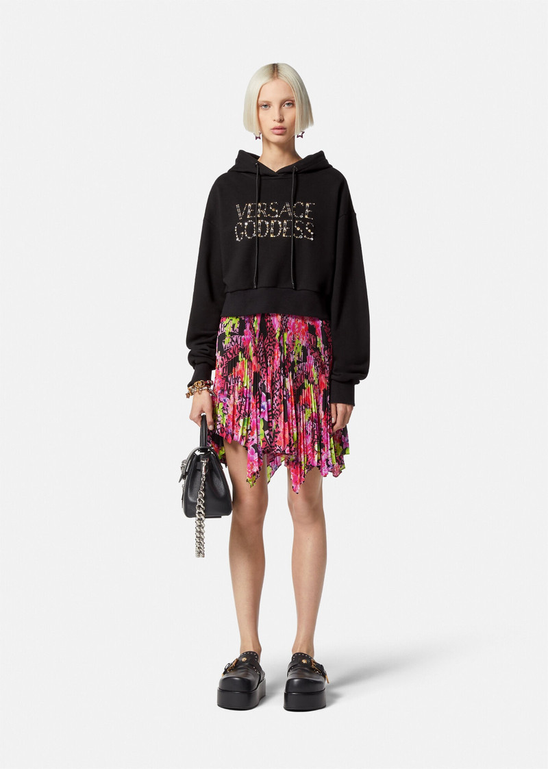 VERSACE Versace Goddess Studded Crop Hoodie outlook