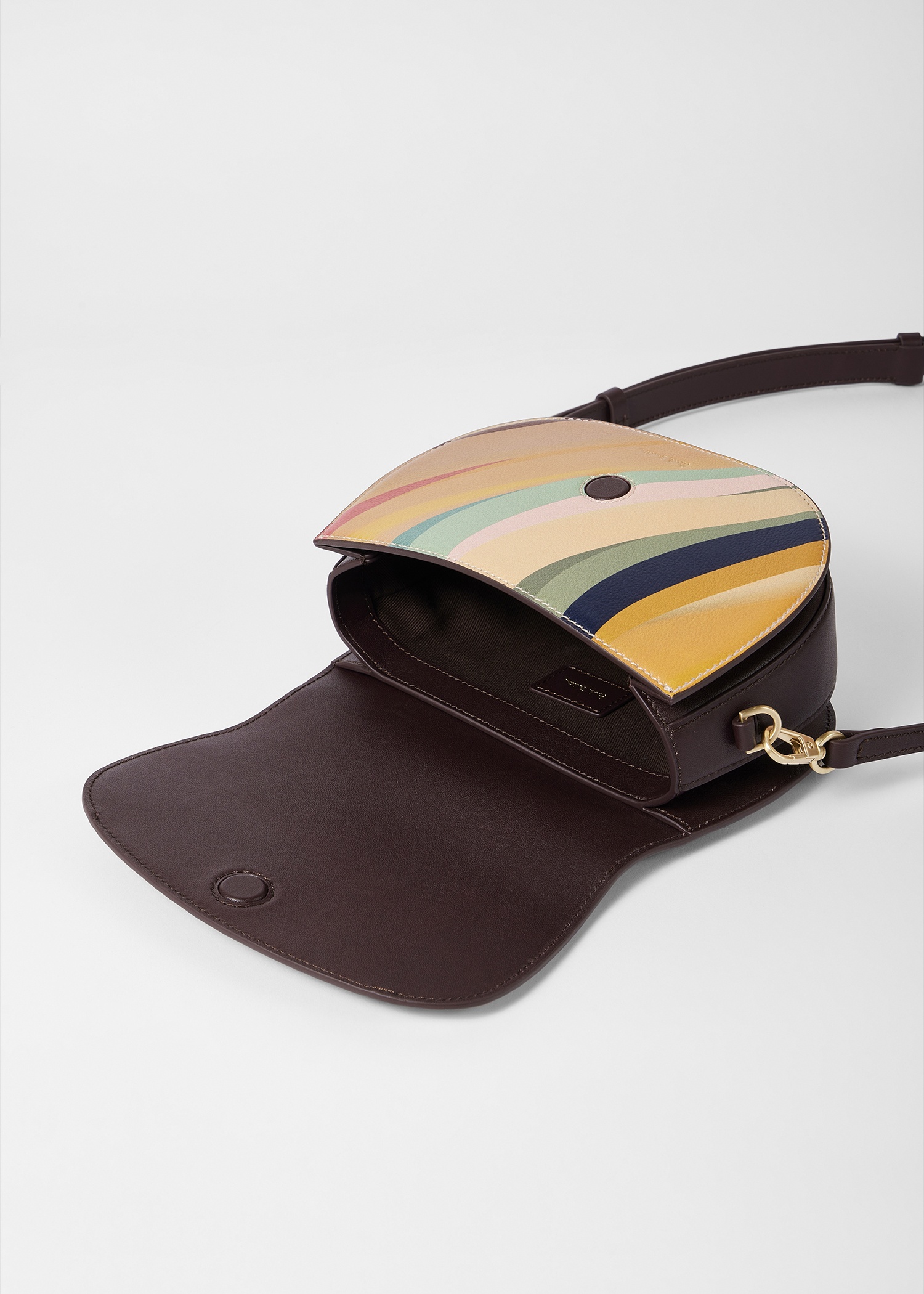 Women's 'Dusky Swirl' Leather Saddle Bag - 5