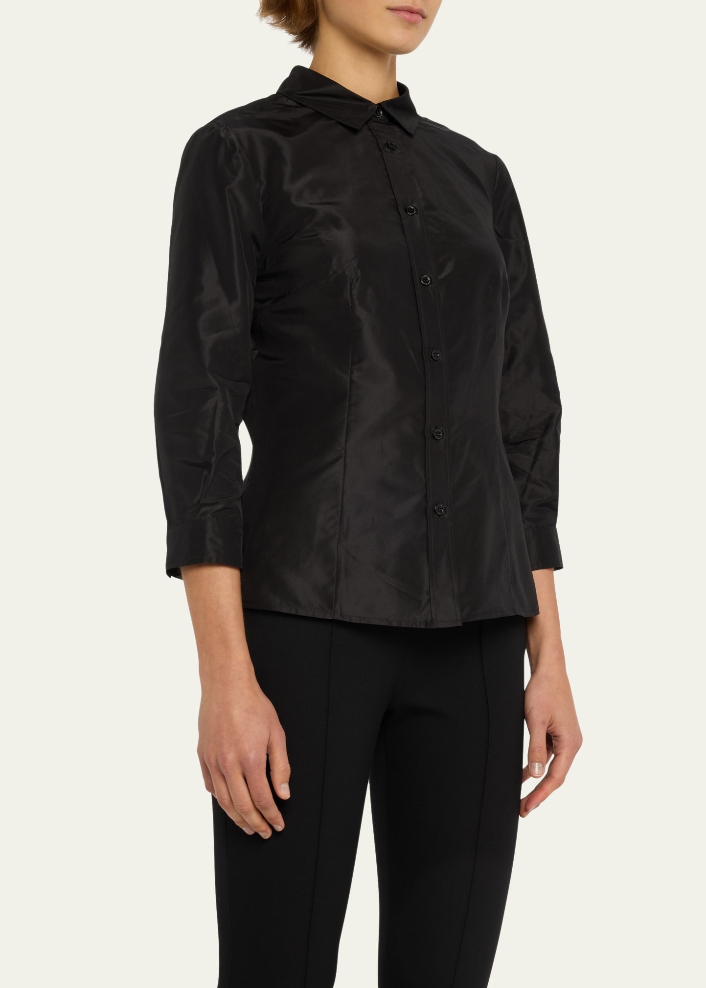Taffeta Button-Front Shirt - 4