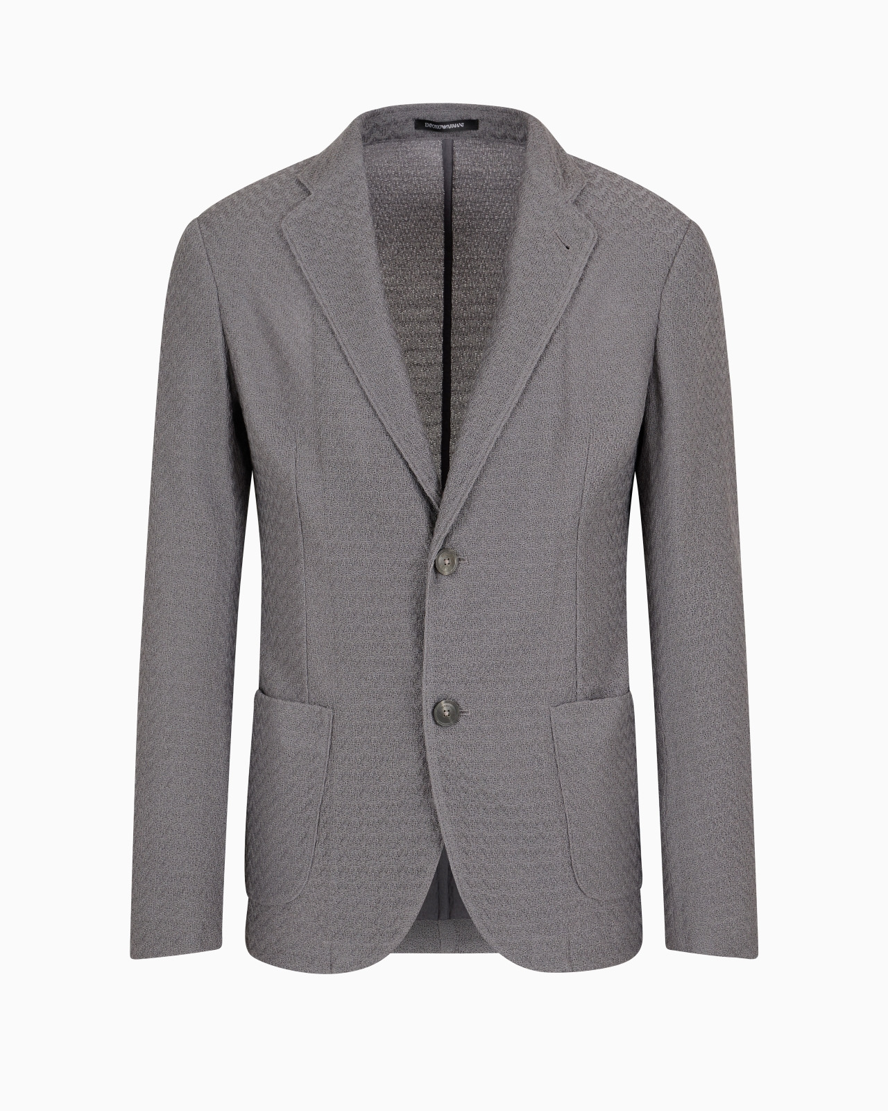 Ultra-lightweight, virgin-wool jacquard knit single-breasted jacket - 1