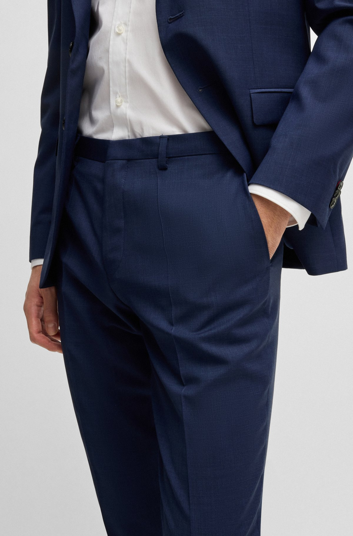 EXTRA-SLIM-FIT SUIT TROUSERS IN MELANGE WOOL - 5