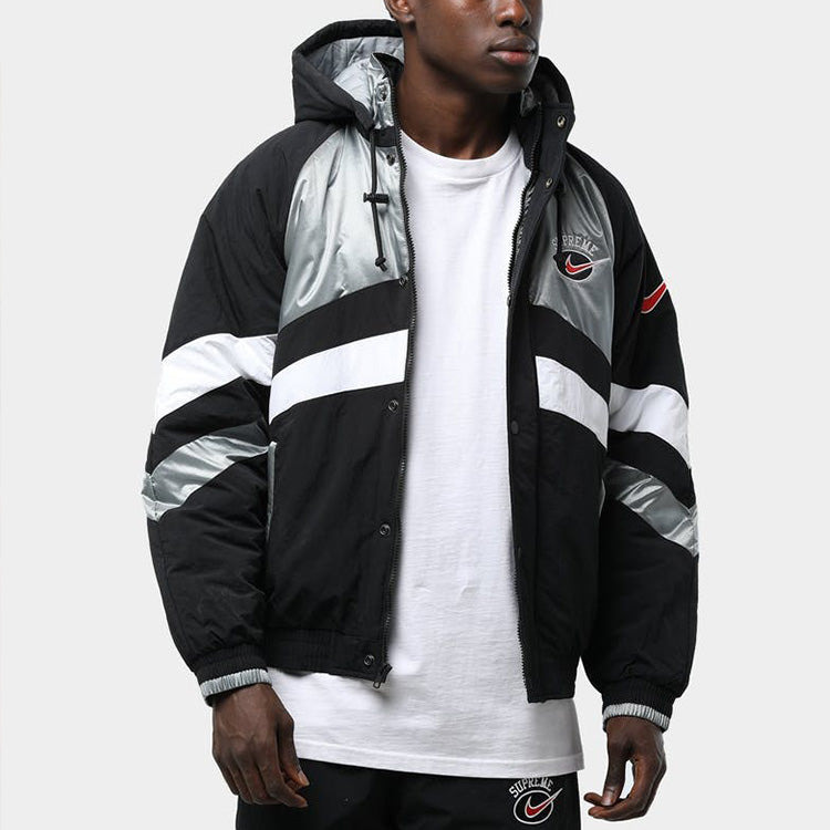 Supreme SS19 x Nike Hooded Sport Jacket Crossover waterproof Nylon hooded track Jacket Unisex Silver - 6