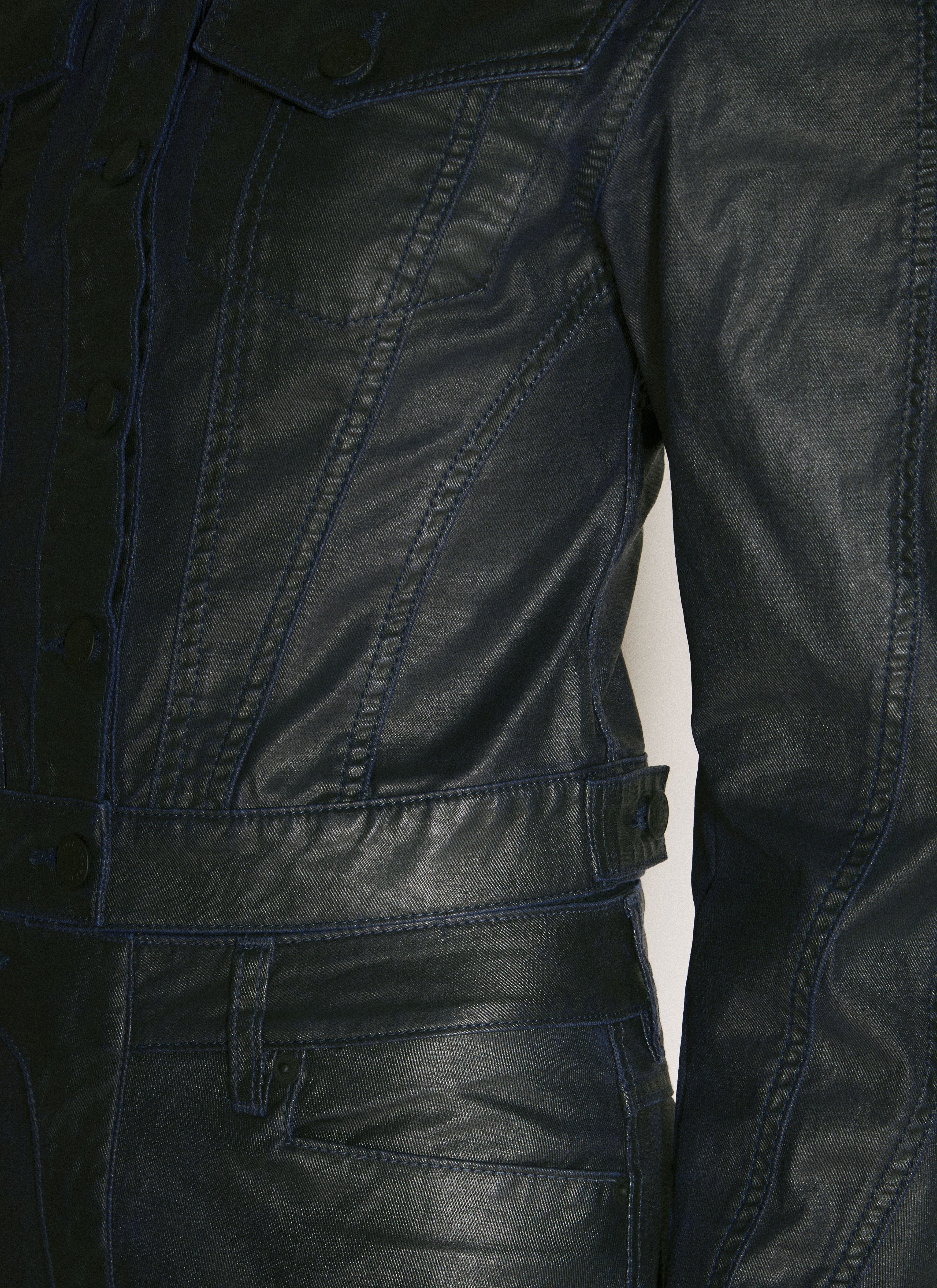 Mugler Women Waxed Denim Jacket - 6