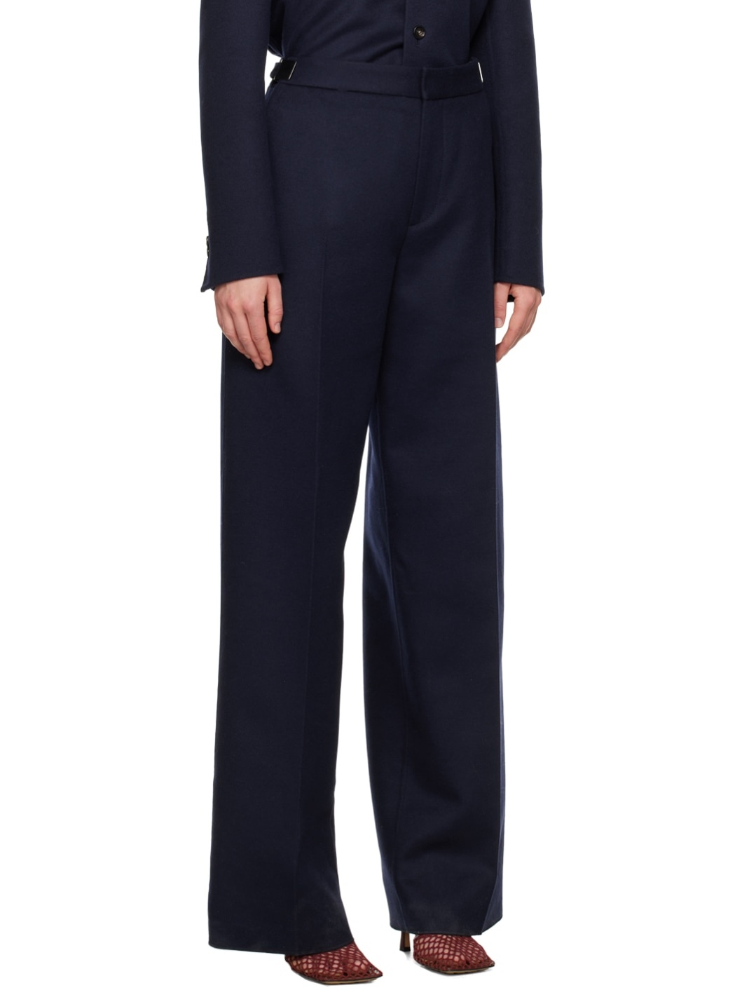 Navy Creased Trousers - 2