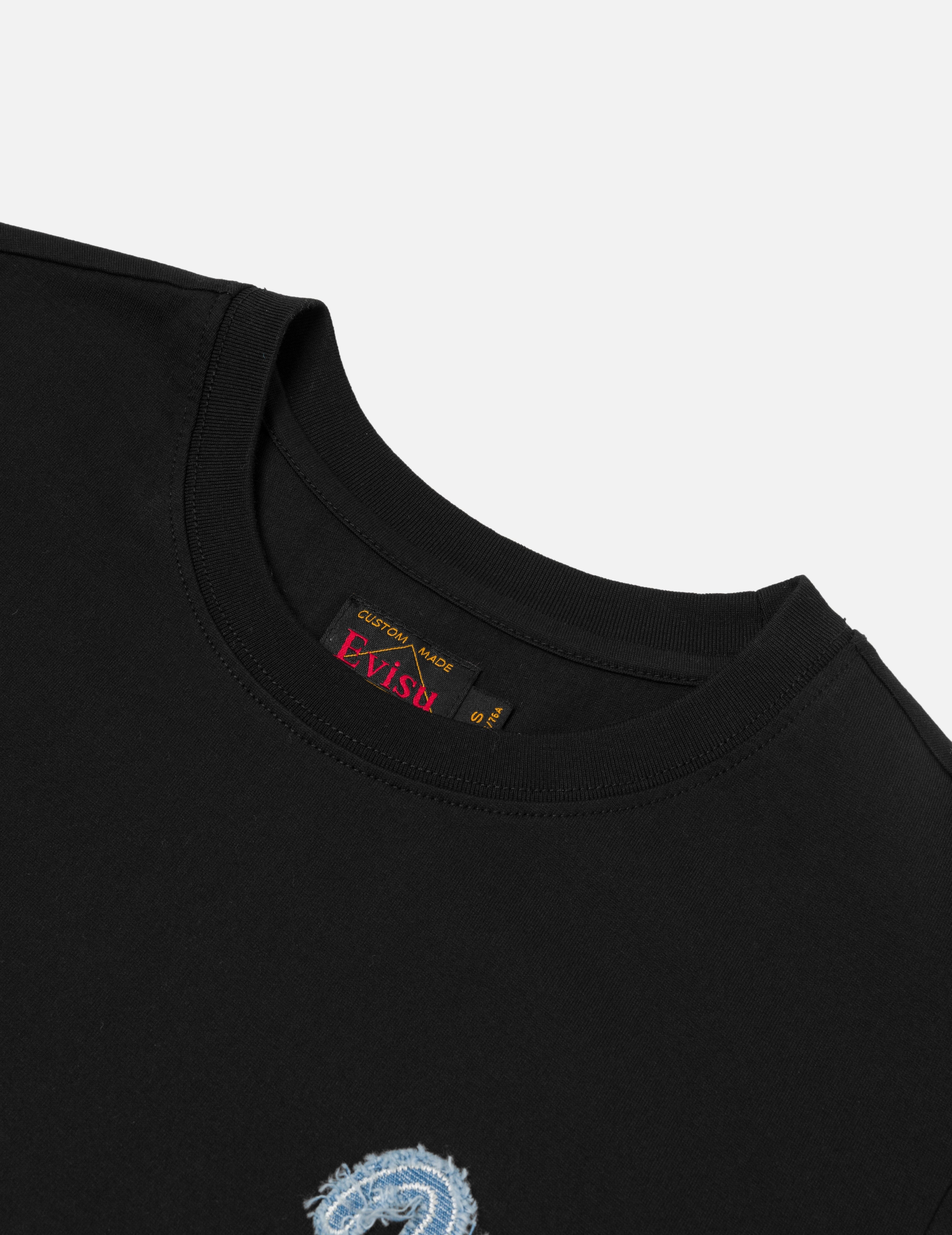 Deconstructed Denim Applique Embroidery Regular Fit T-Shirt - 6
