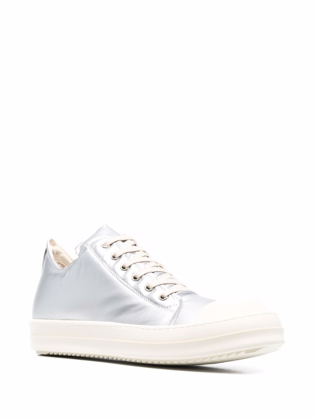 metallic-effect lace-up sneakers - 2