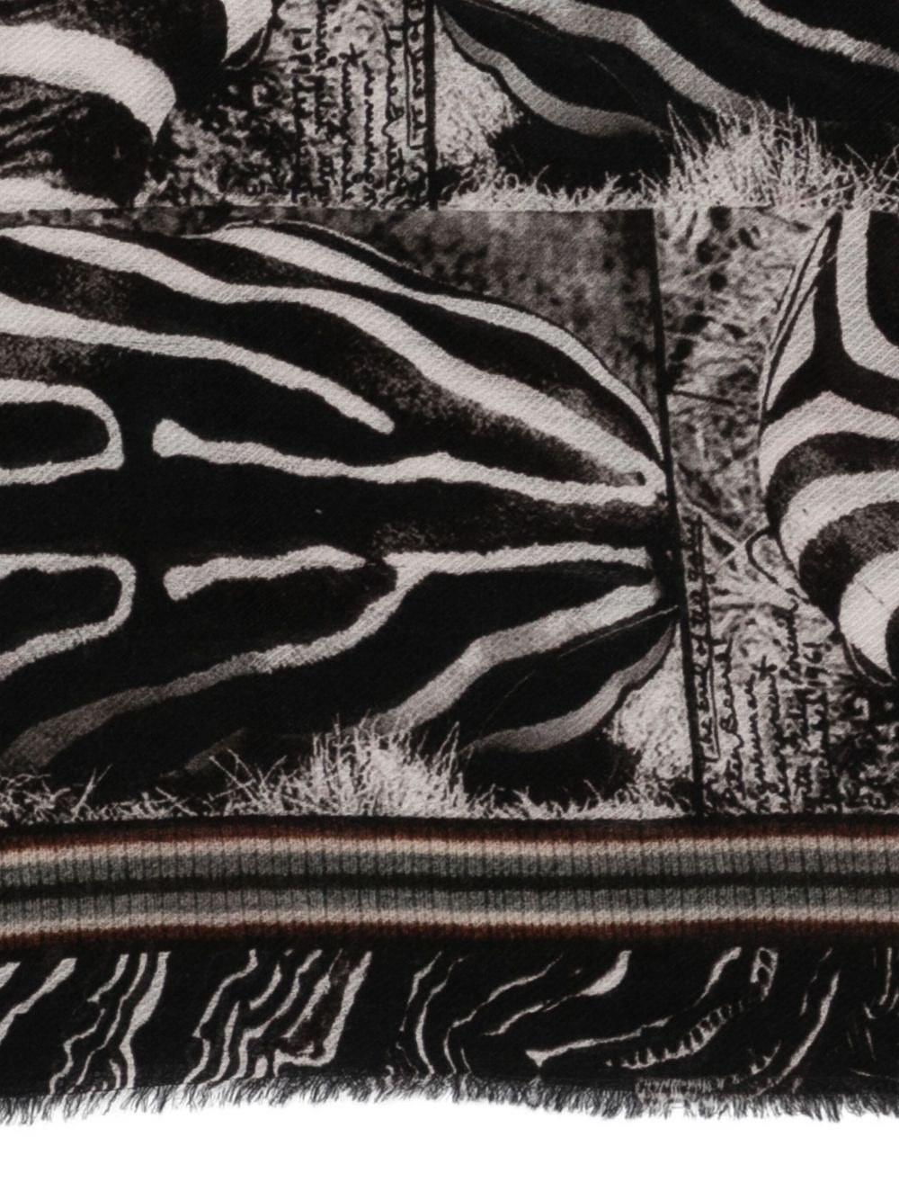zebra-print fringed scarf - 3