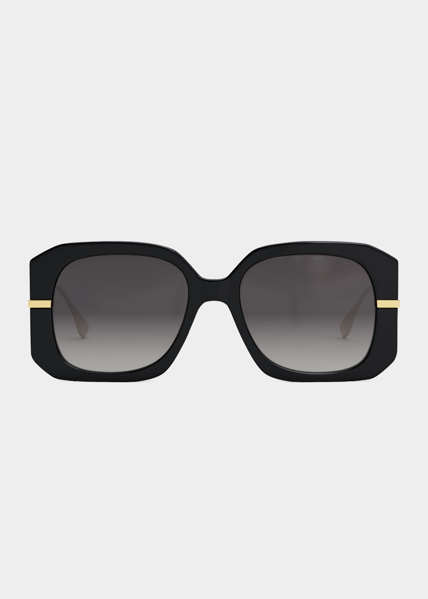 Oversized Logo Square Acetate & Metal Sunglasses - 2