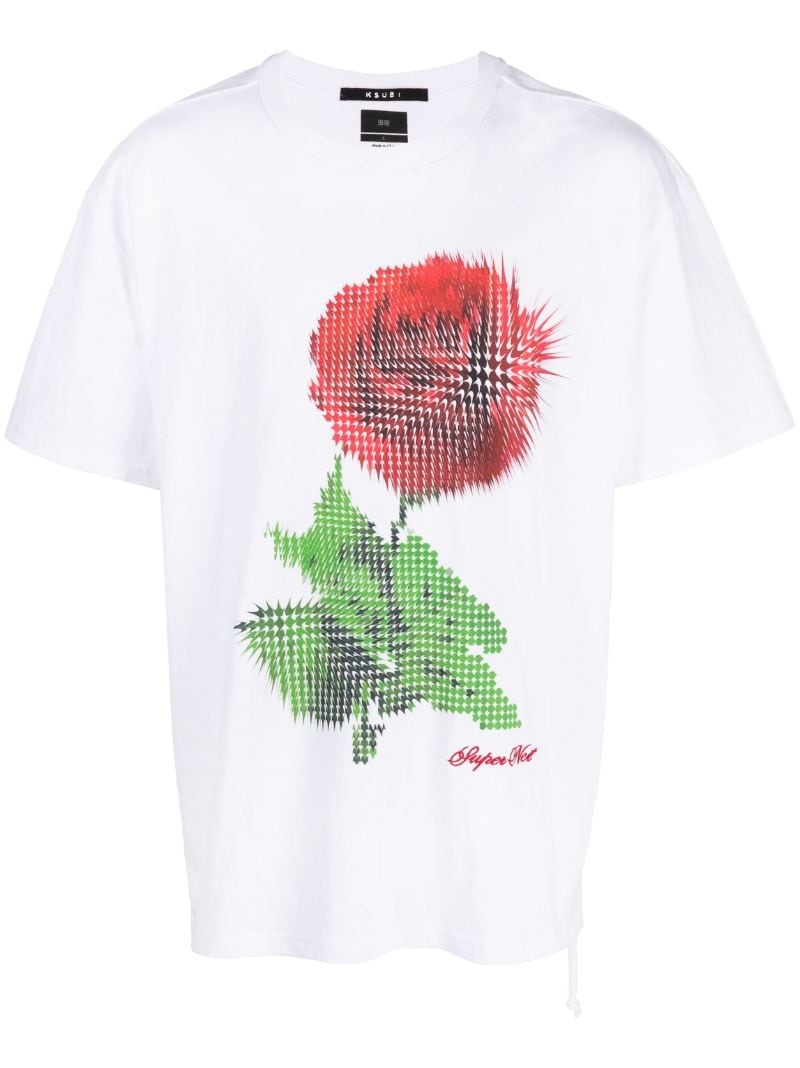 Pixel Biggie-print cotton T-shirt - 1