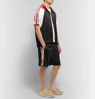 GUCCI Webbing-Trimmed Tech-Jersey Shorts outlook