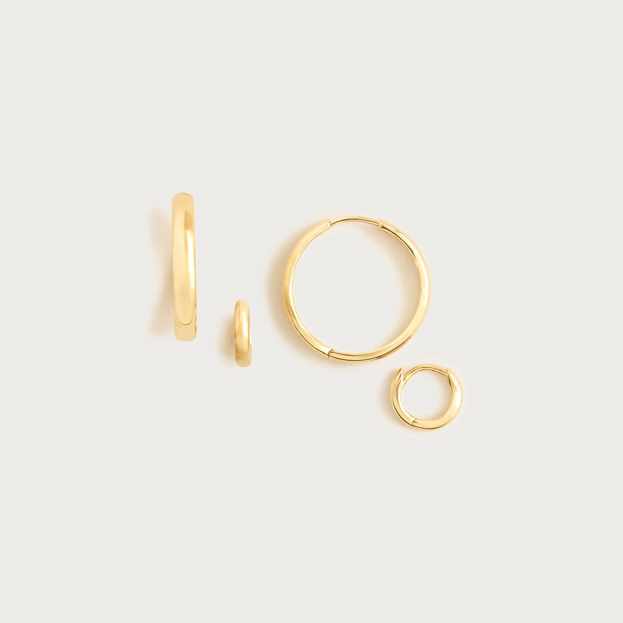 Demi-fine hoop earrings two-pack - 1
