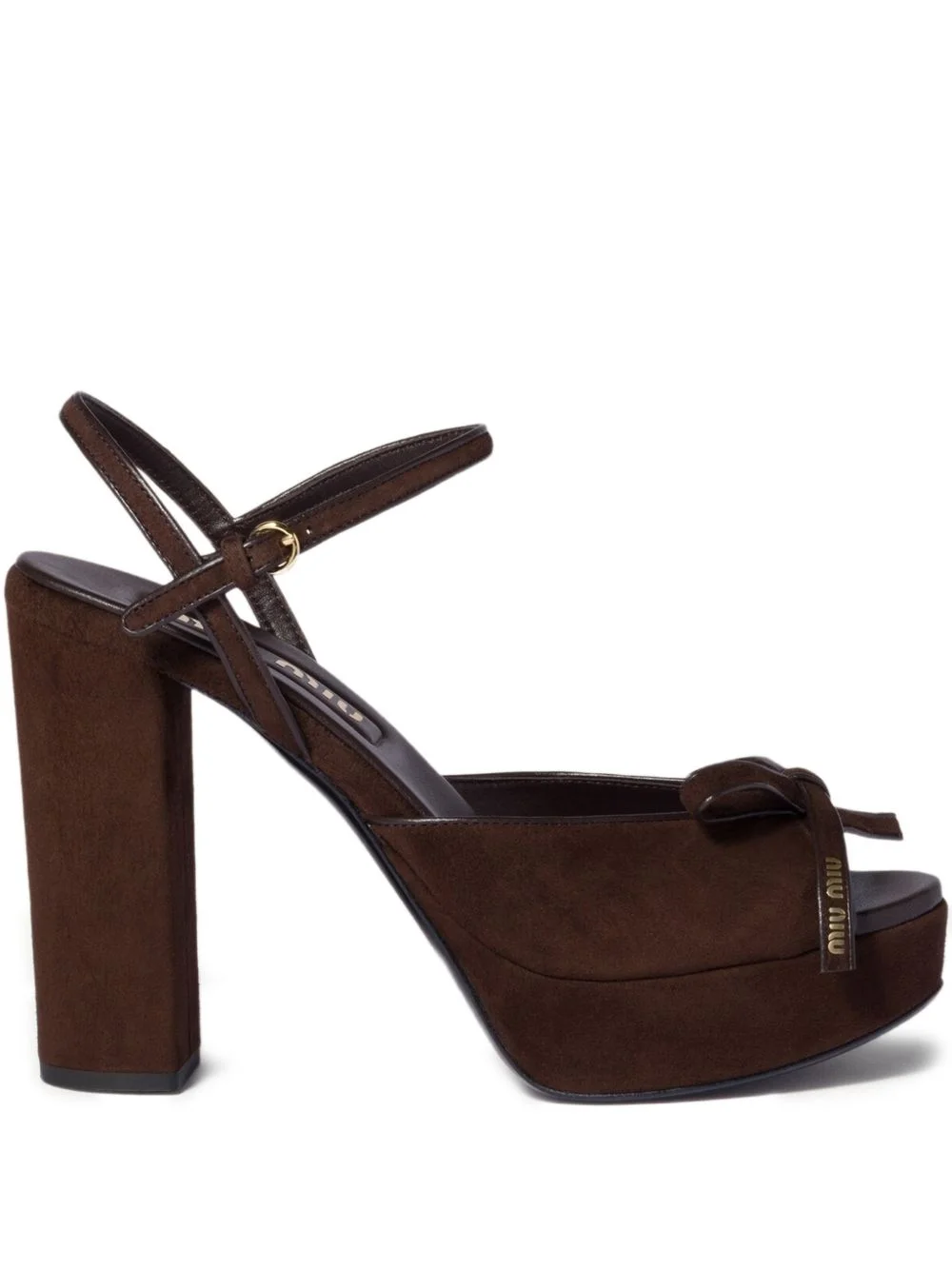 bow-detail block-heel sandals - 1
