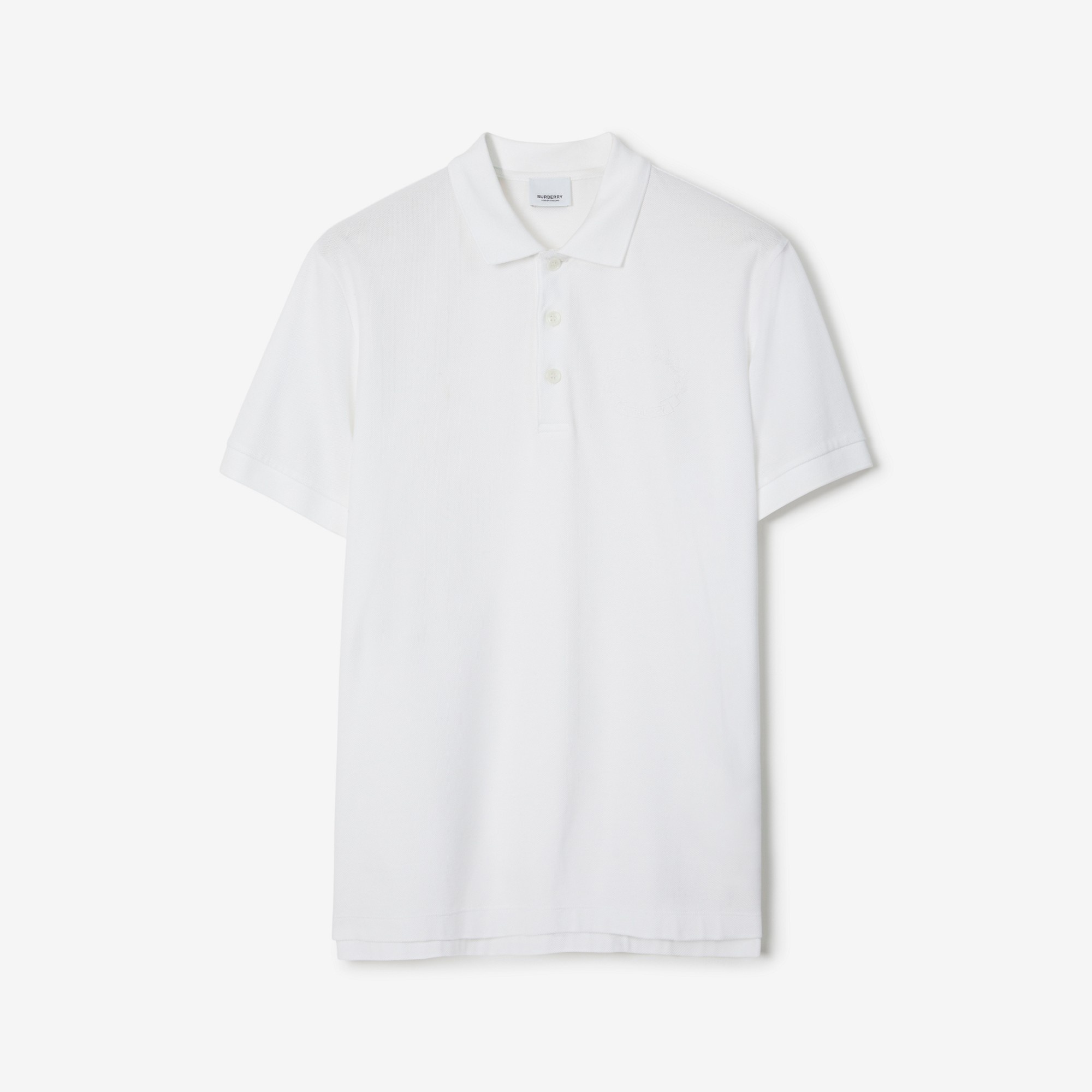 Embroidered Oak Leaf Crest Cotton Piqué Polo Shirt - 1