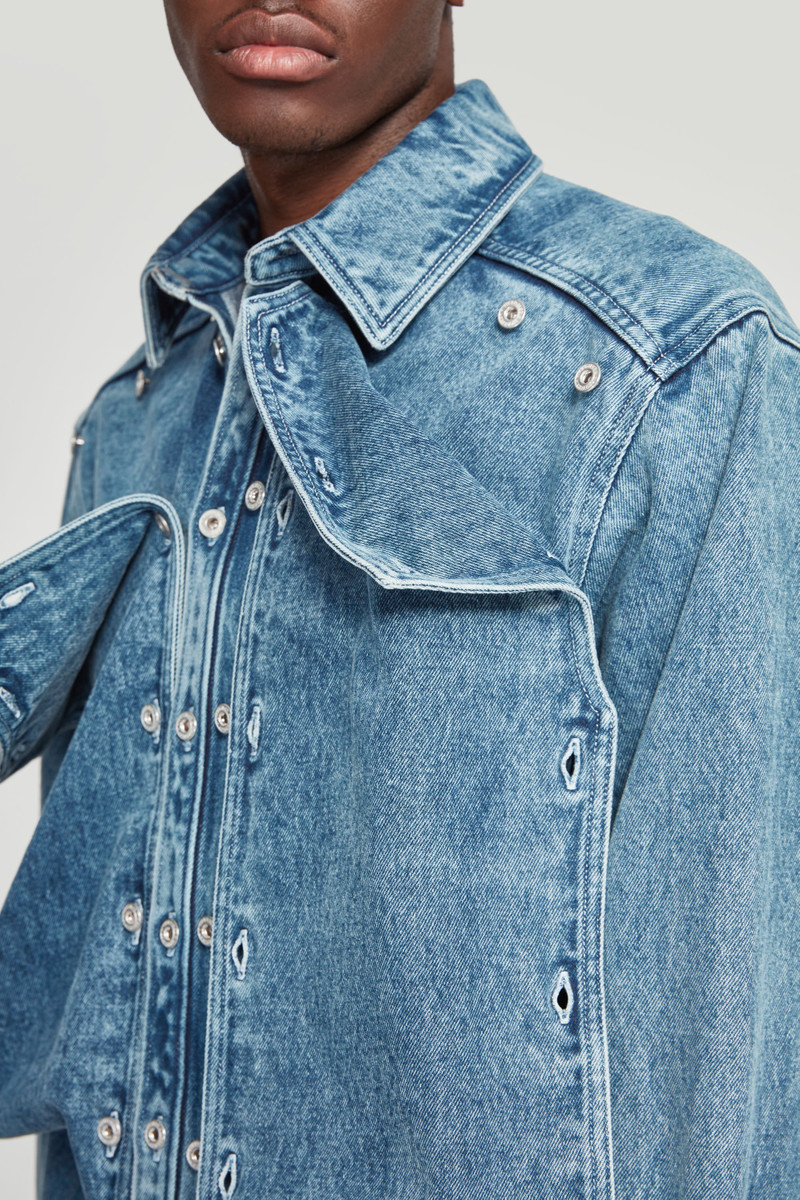 Classic Button Panel Denim Shirt 6