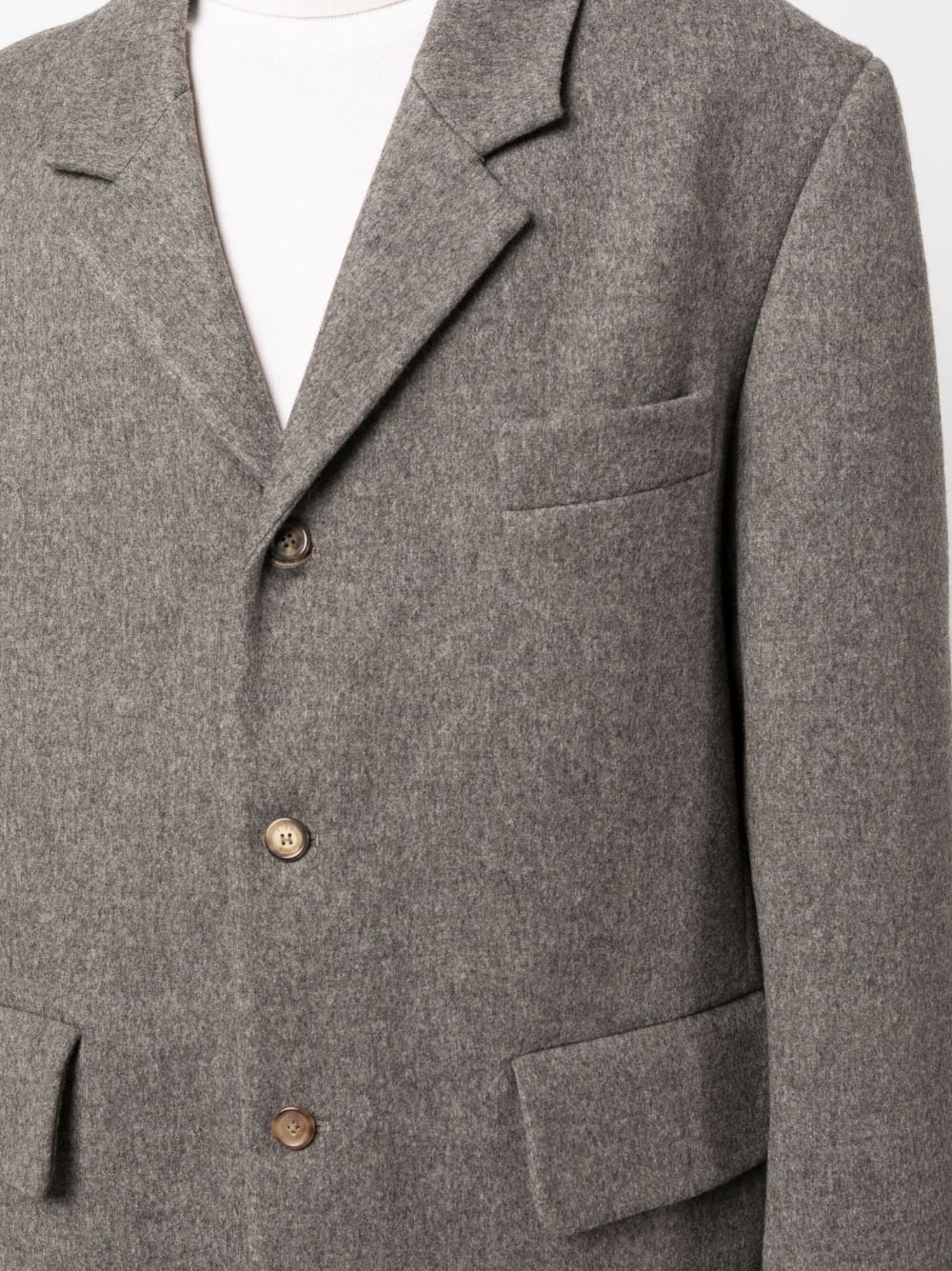 single-breasted wool coat - 5