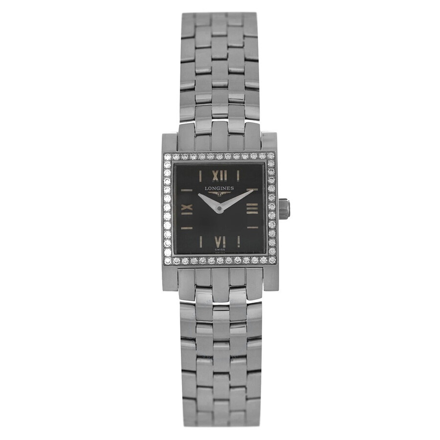 Pre-owned Longines Dolcevita Quartz Diamond Black Dial Ladies Watch L5.166.0.75.6 - 1