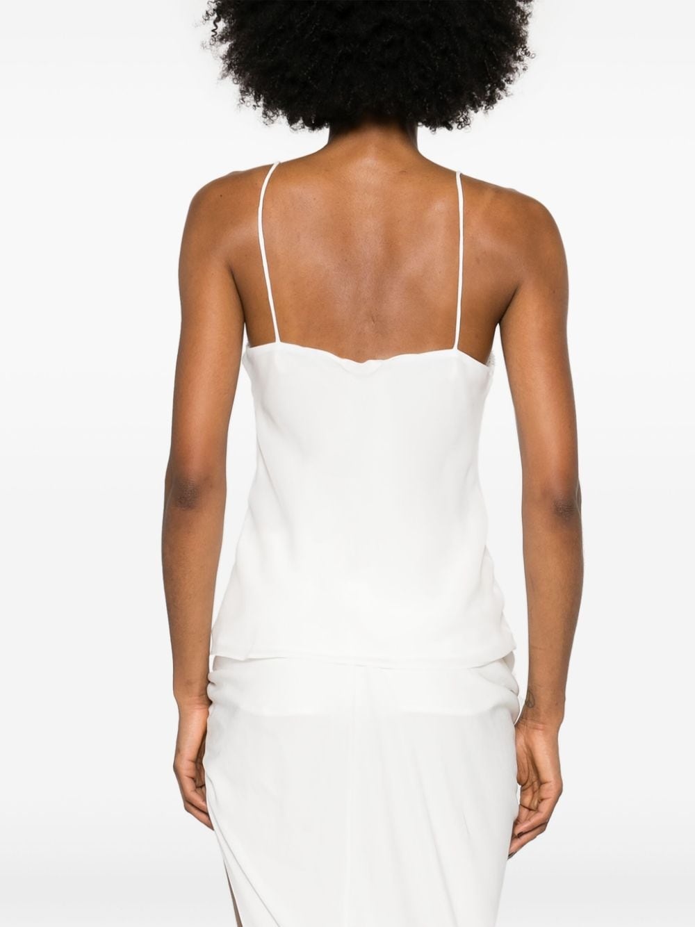 bead-detail silk tank top - 4