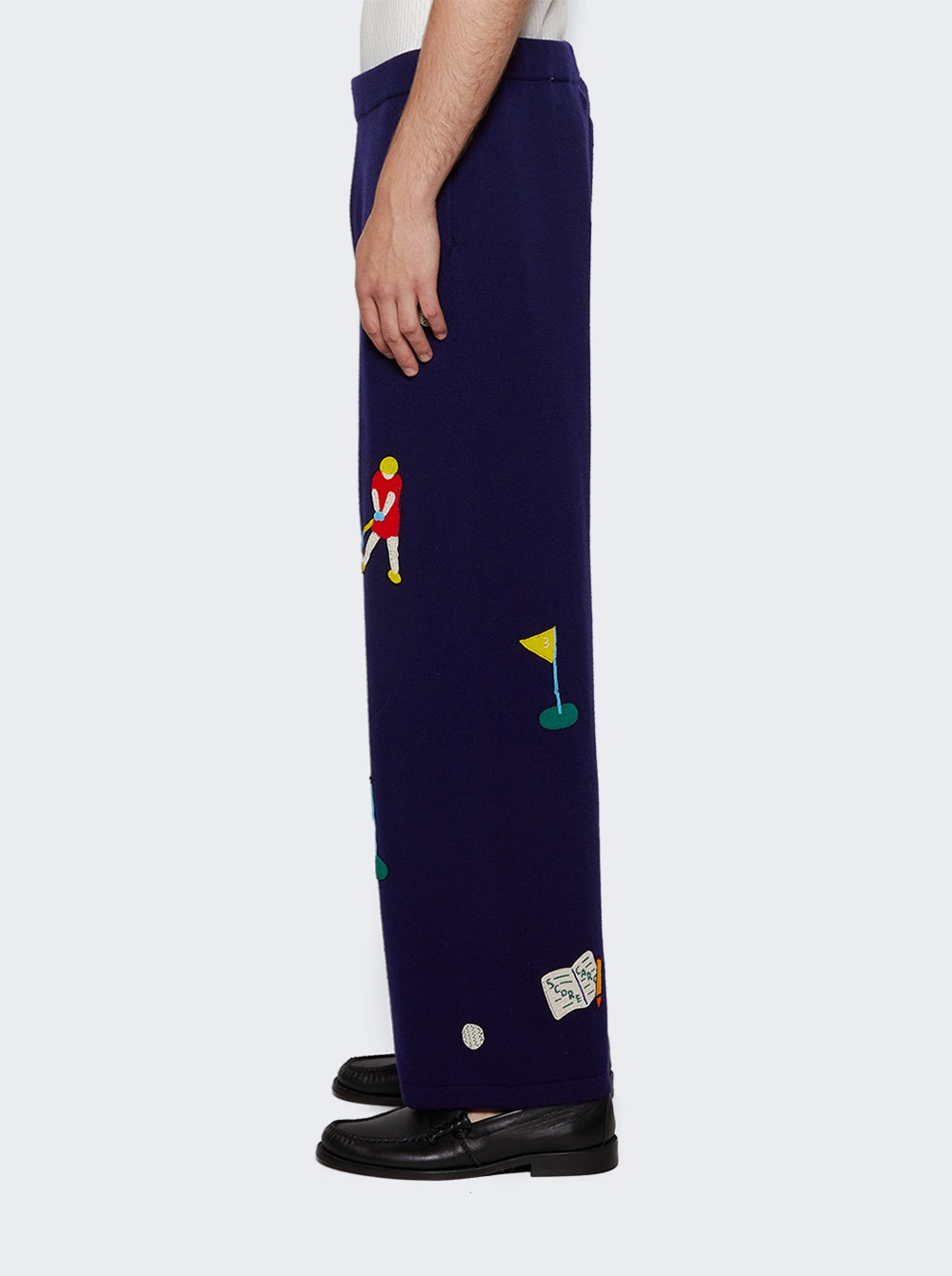 Wool Knit Golf Joggers Navy - 4