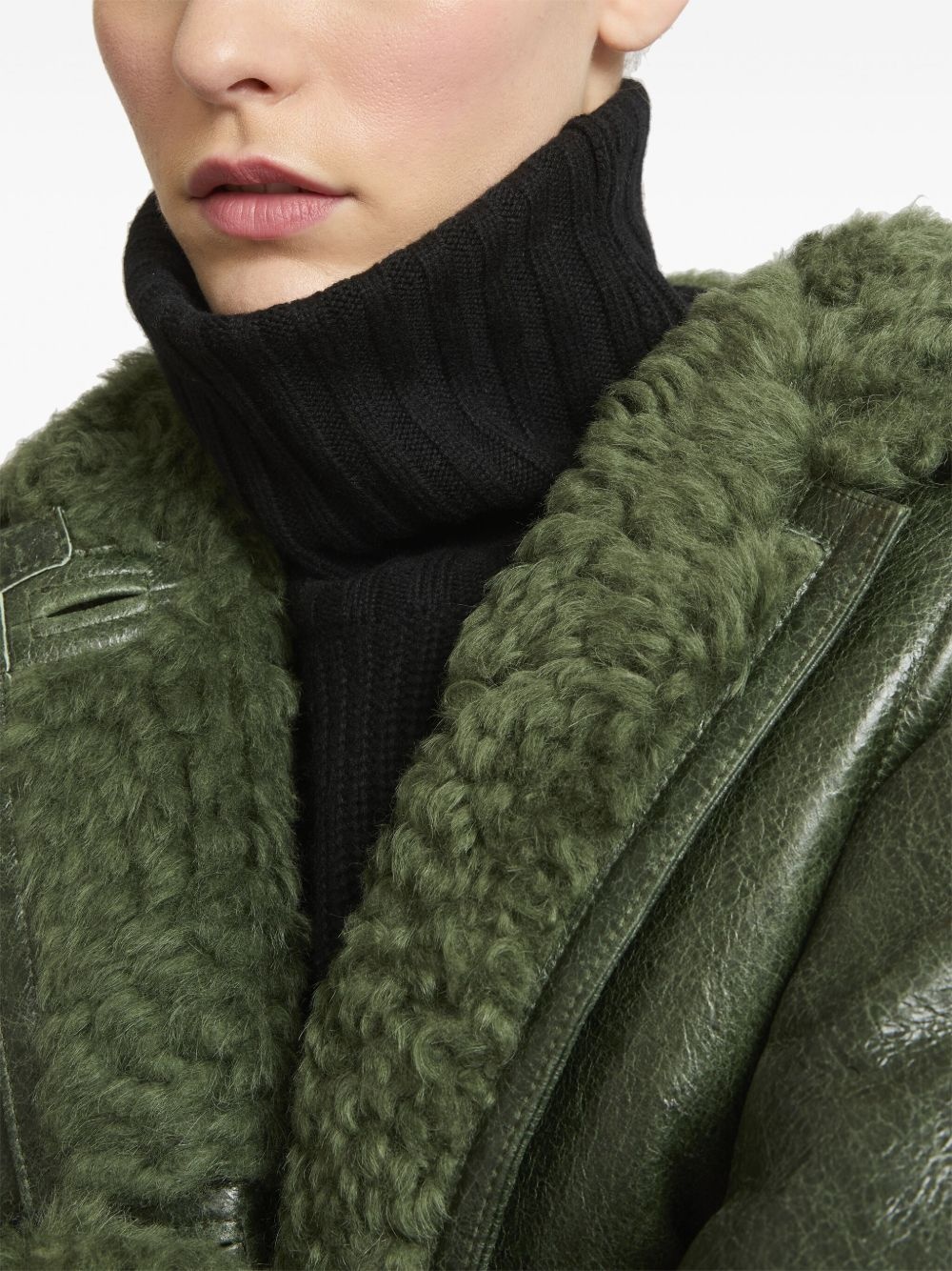 patent-finish leather coat - 5