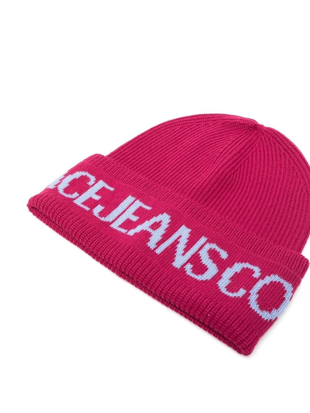 logo-print knit beanie - 2