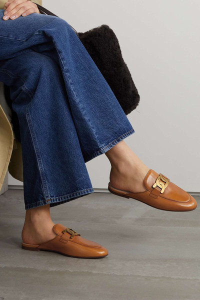 Tod's Embellished leather slippers outlook