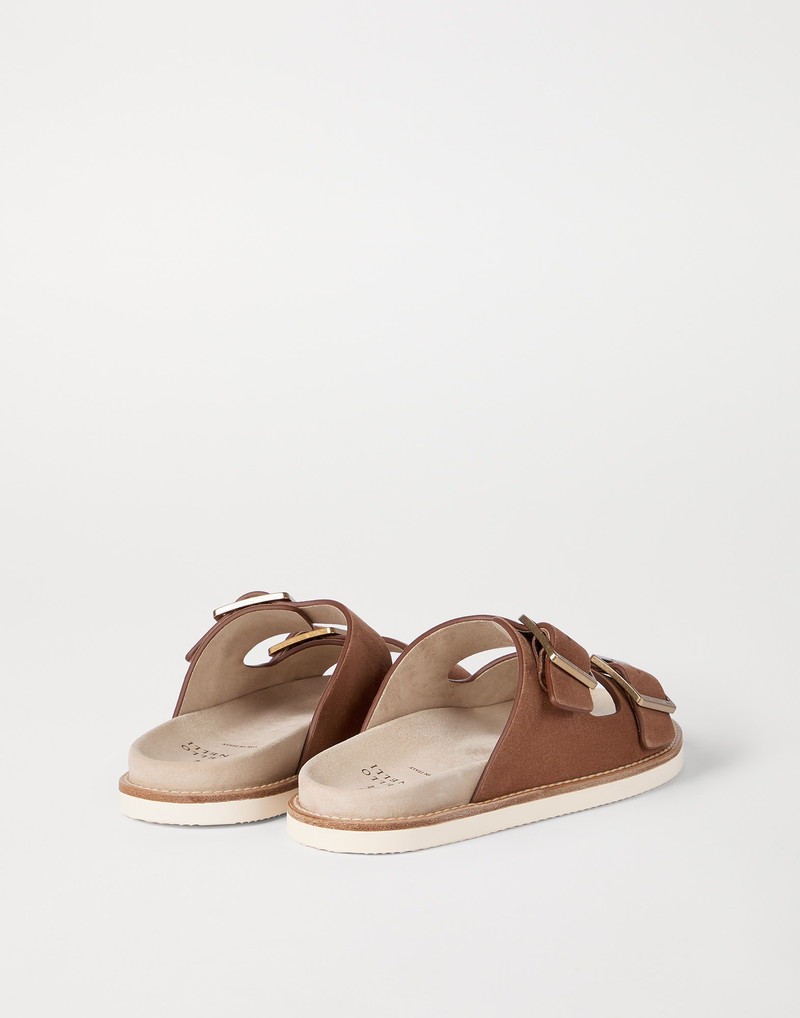 Brunello Cucinelli Suede slides with buckles outlook