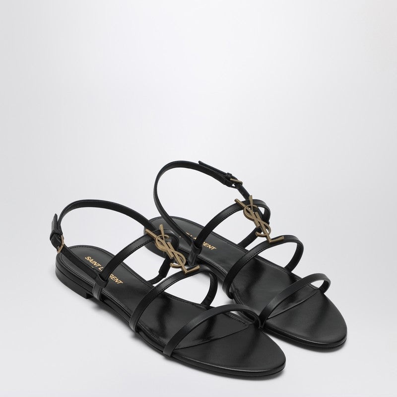 Saint Laurent Black flat sandals Cassandra - 1