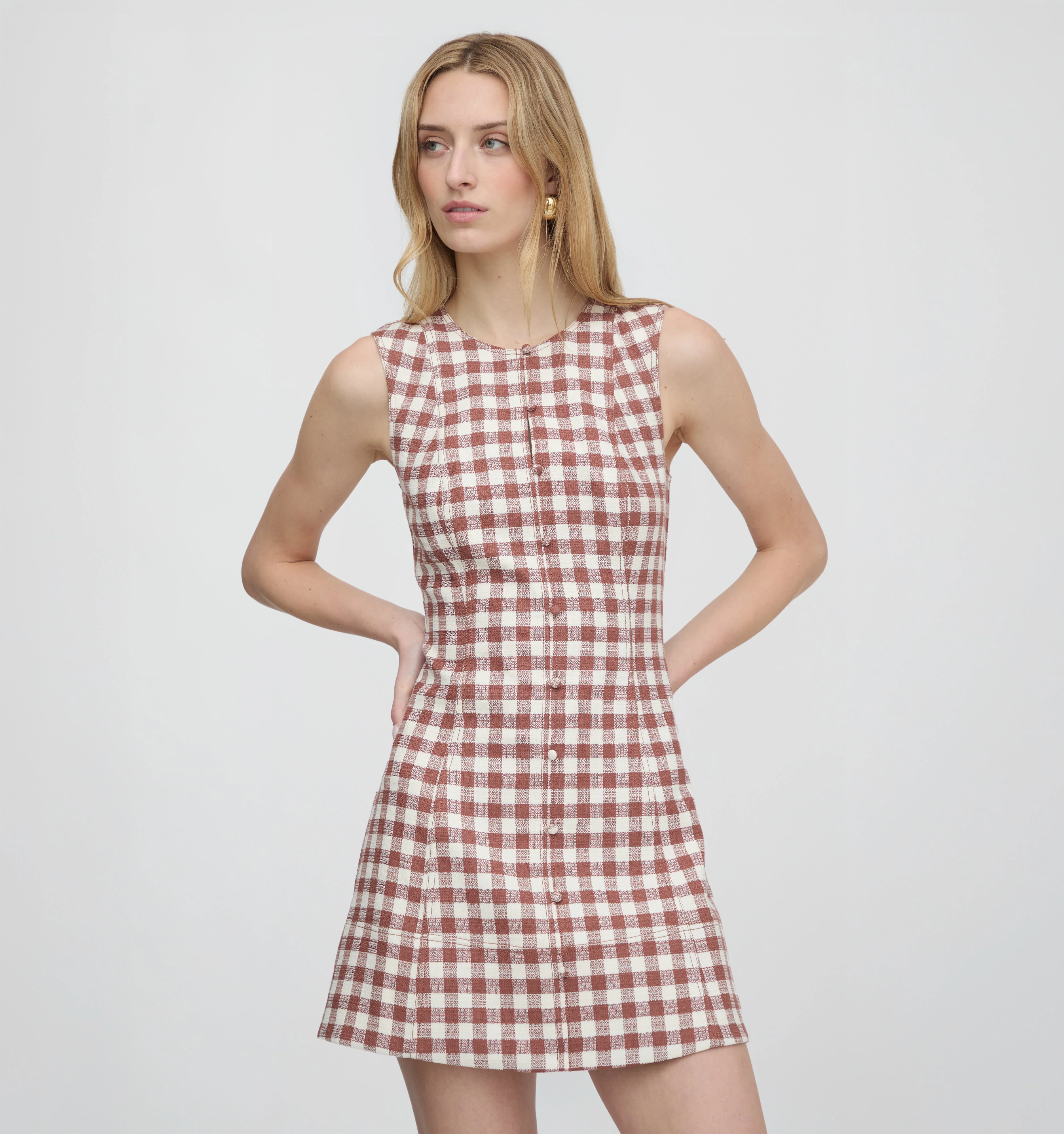 The Angie Dress - Cognac Gingham - 1