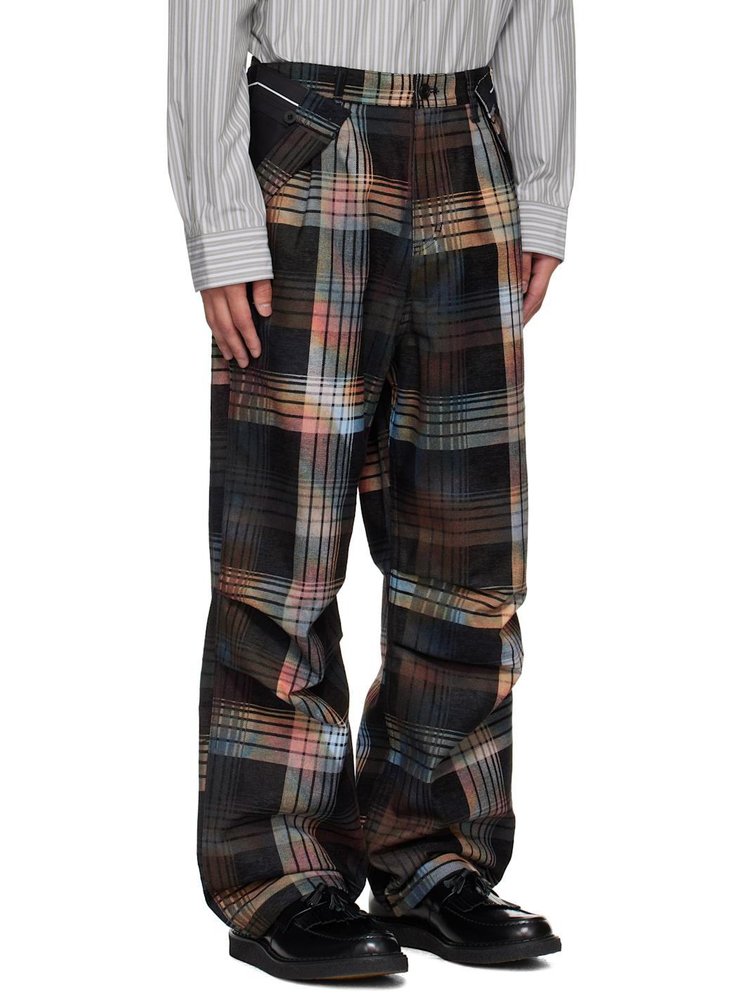 Multicolor Burn-Out Check-Out Trousers - 2