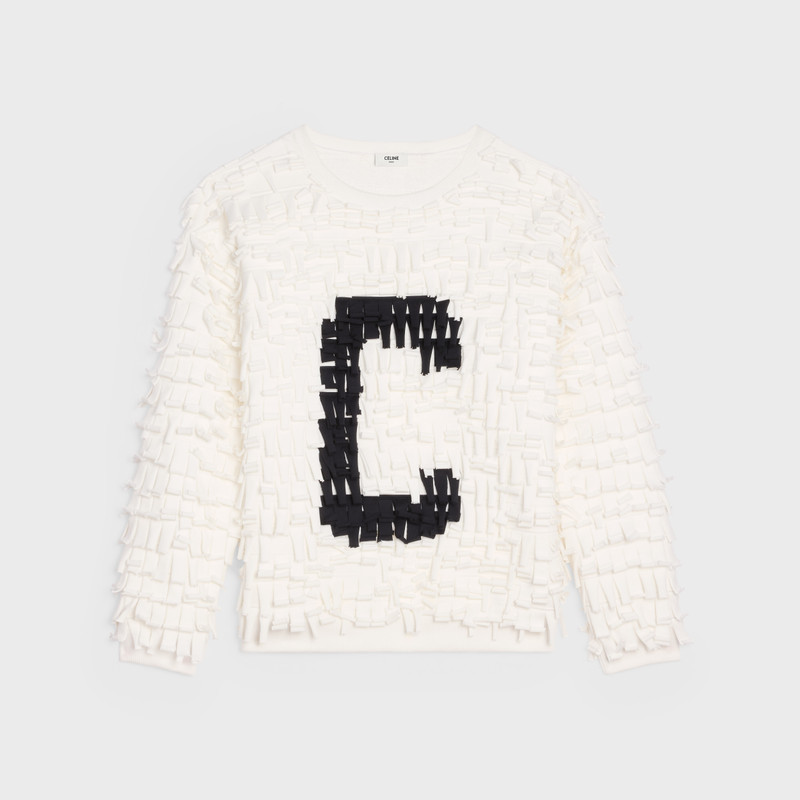 COTTON FLEECE SWEATSHIRT WITH INITIAL FRINGES 1
