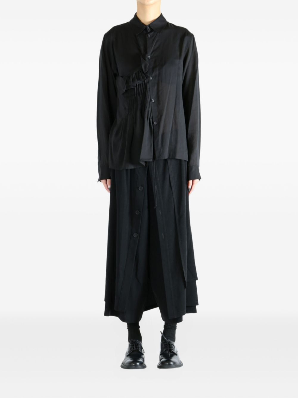 pleated ruffle shirt - 2
