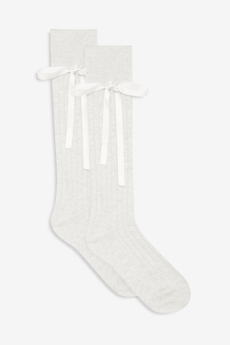 For Love & Lemons Knee-High Bow Socks outlook