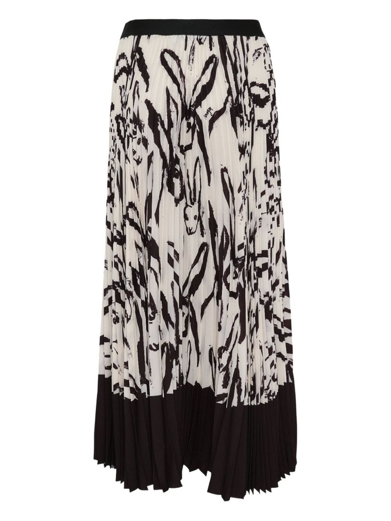 MSGM rabbit-print pleated skirt outlook