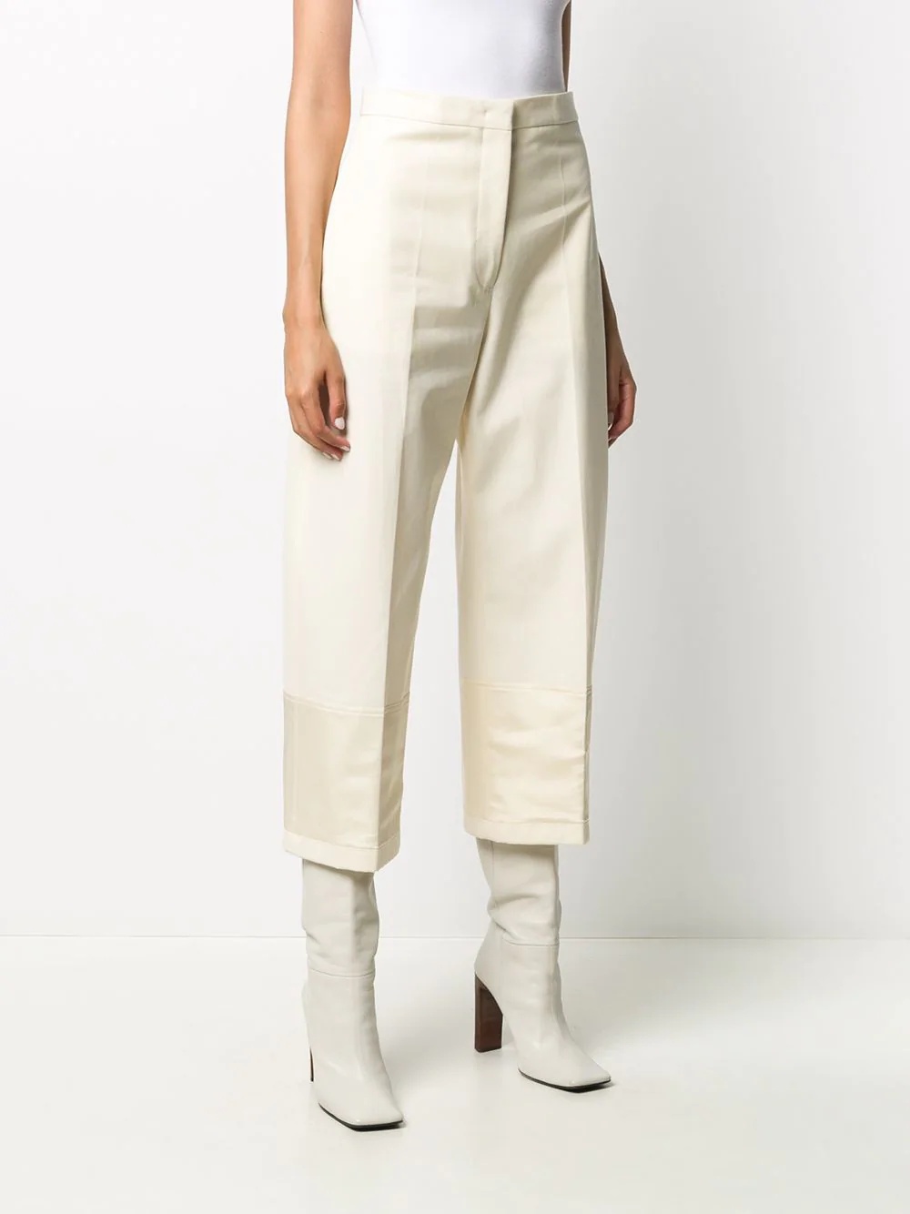 straight-leg cropped tailored trousers - 3