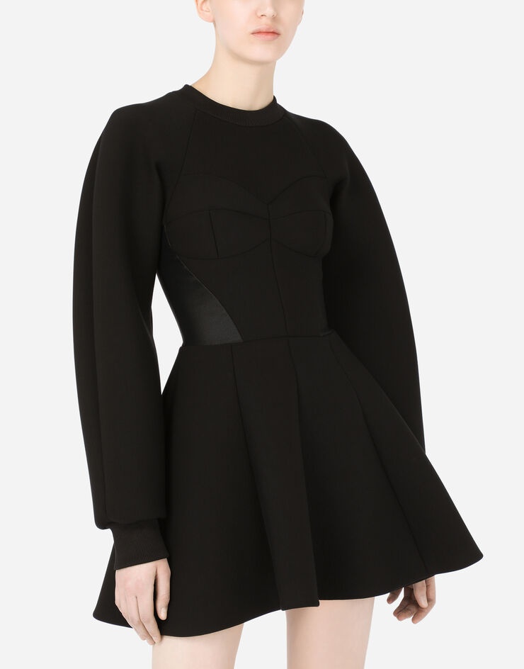 Technical jersey dress with bustier details - 4