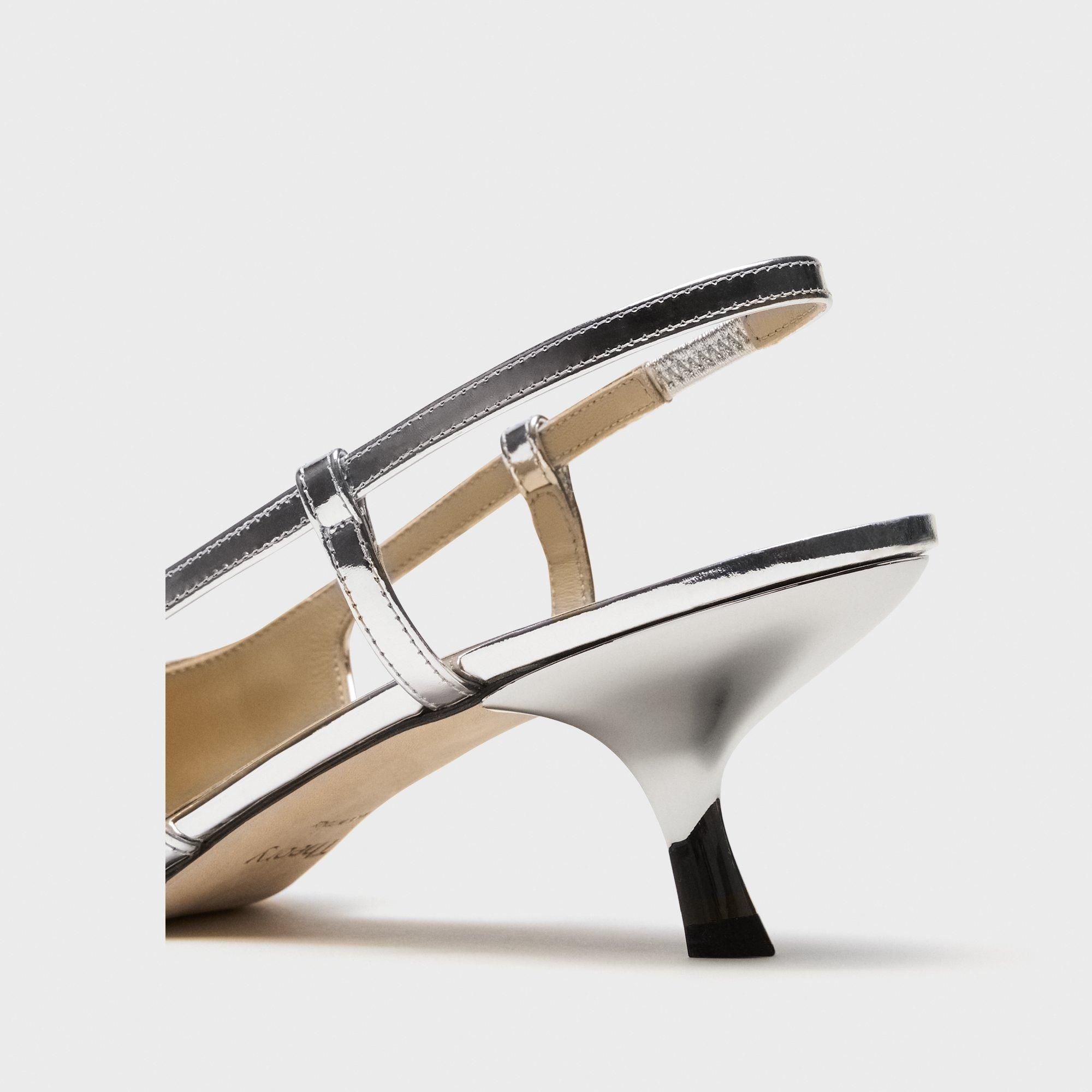 Micro Slingback Pump in Metallic Leather - 6