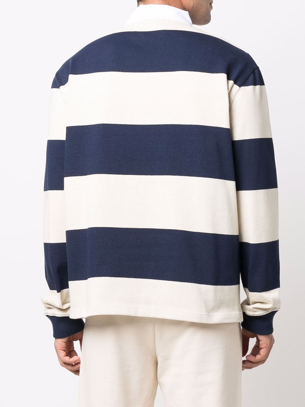 striped logo-embroidered rugby shirt - 4