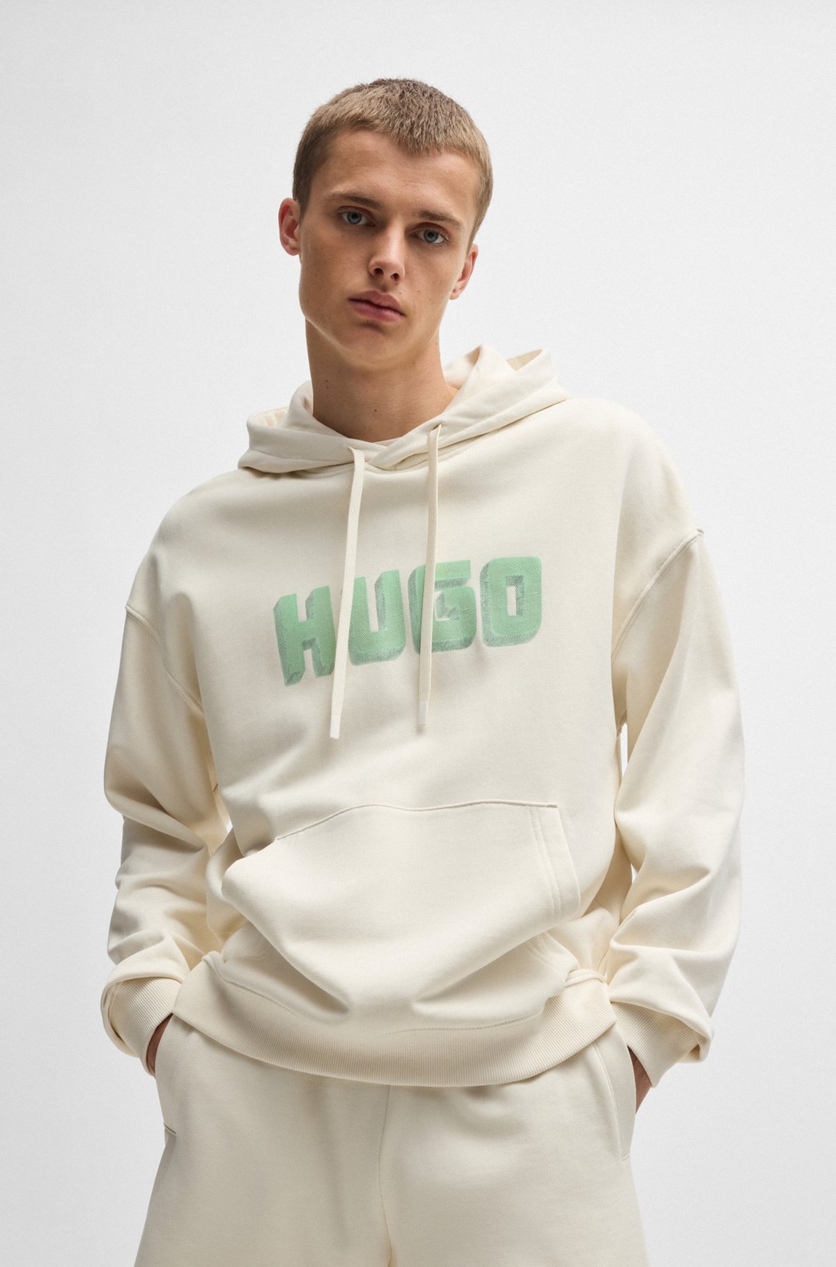 LOGO-PRINT HOODIE IN FRENCH-TERRY COTTON - 2