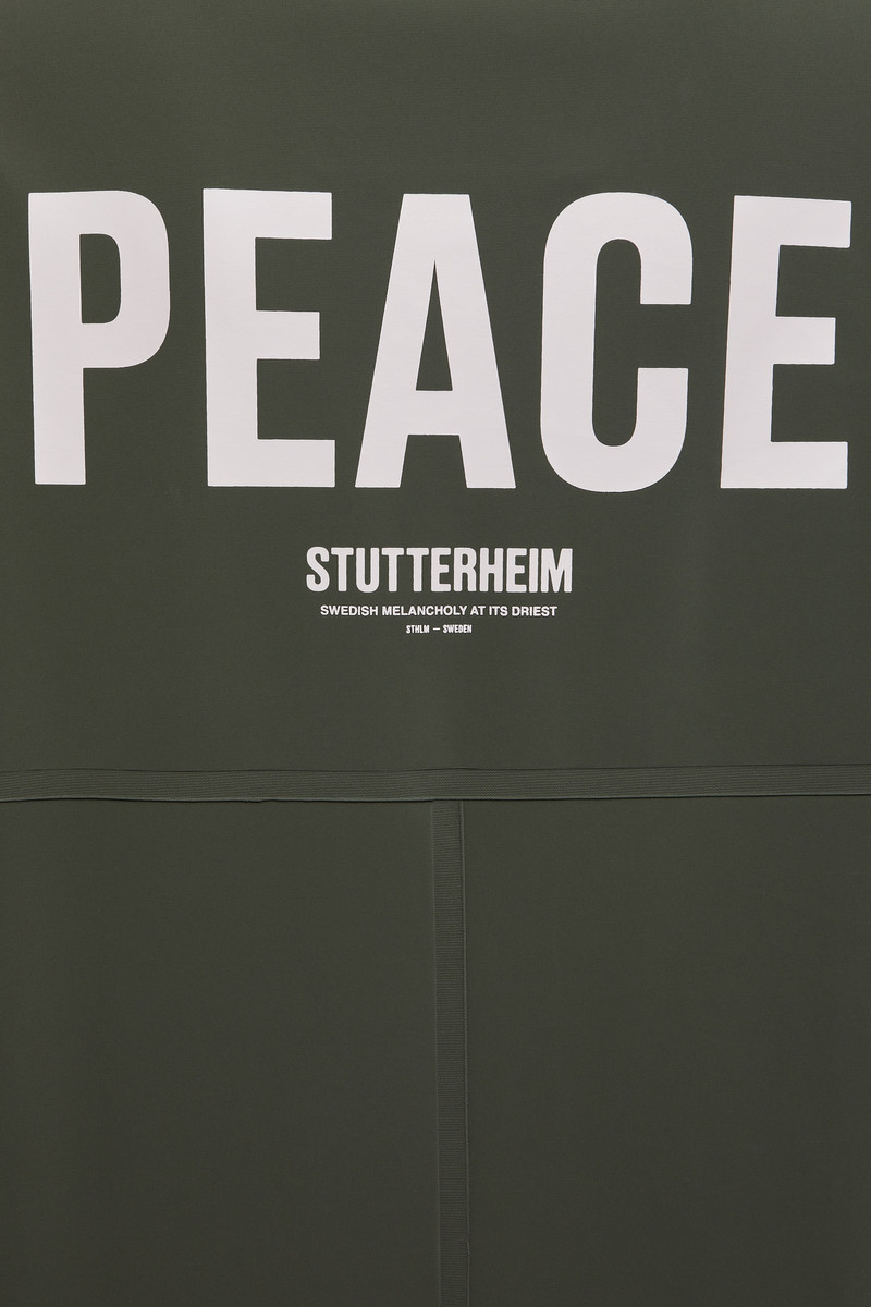 Stockholm Long Matte Print Raincoat Dark Green 8