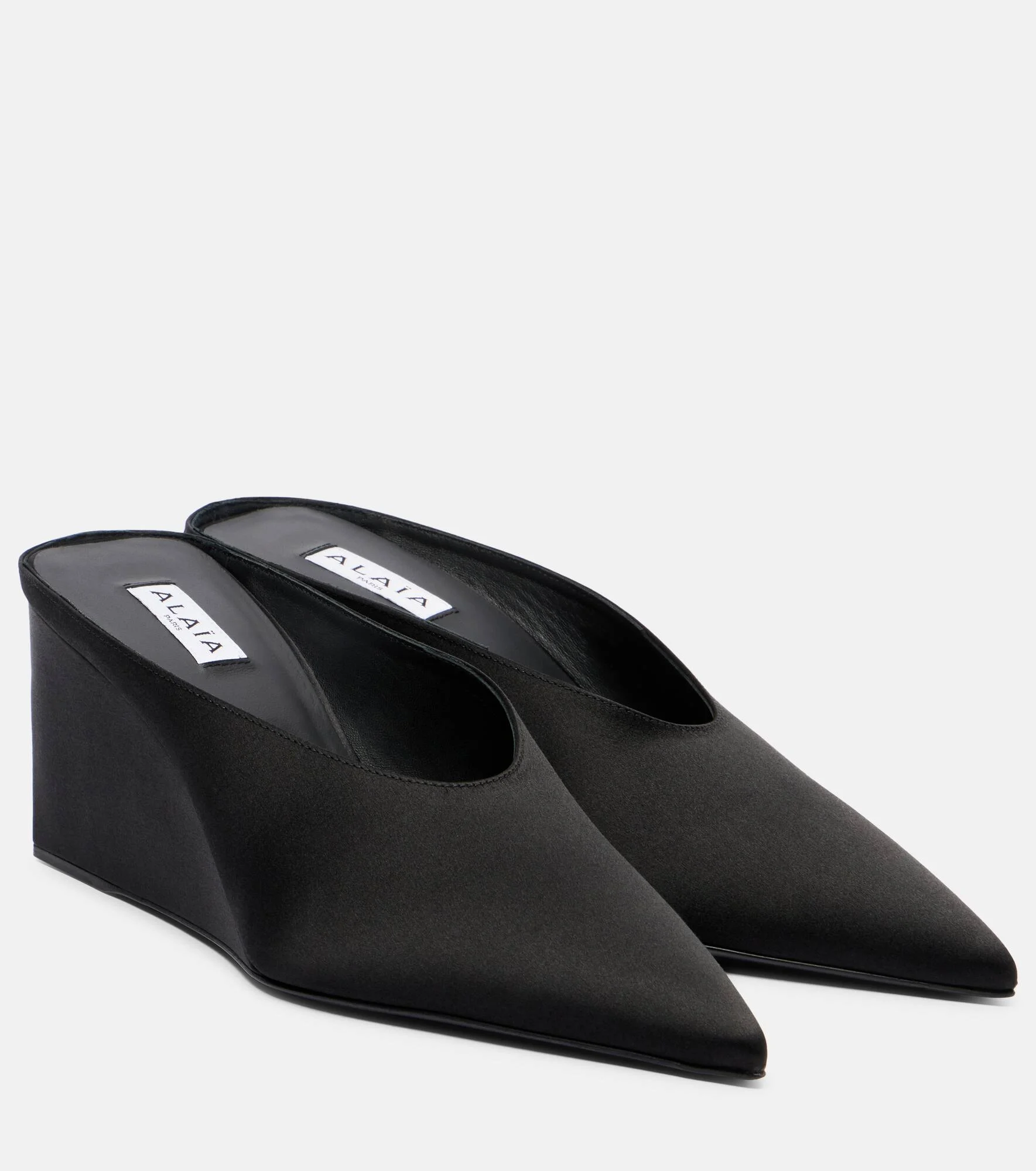 Cube 75 satin wedge mules - 1